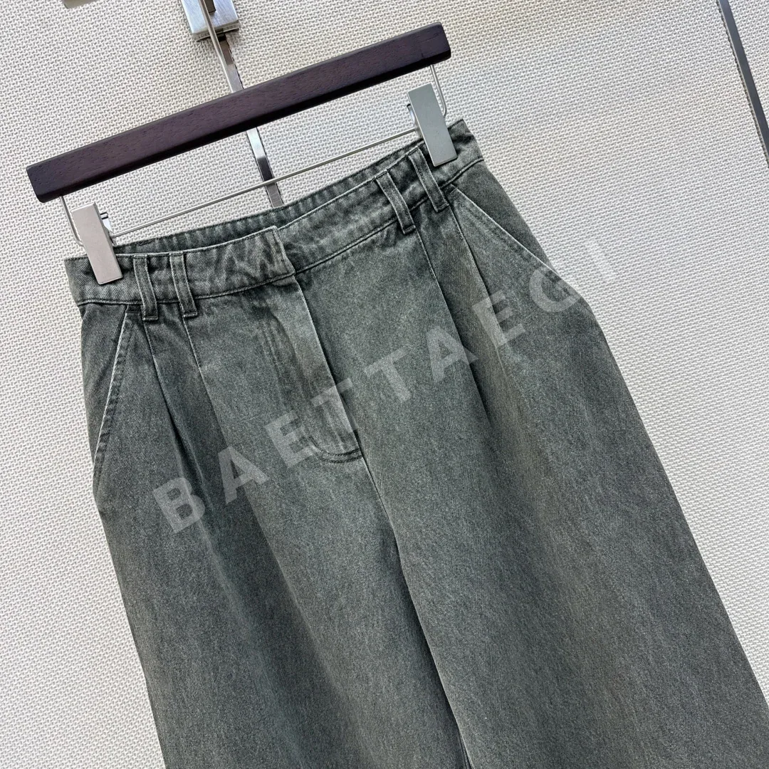브루넬로쿠치넬리 레트로 워시 스트레이트 레그 여성 바지 상세 이미지 4