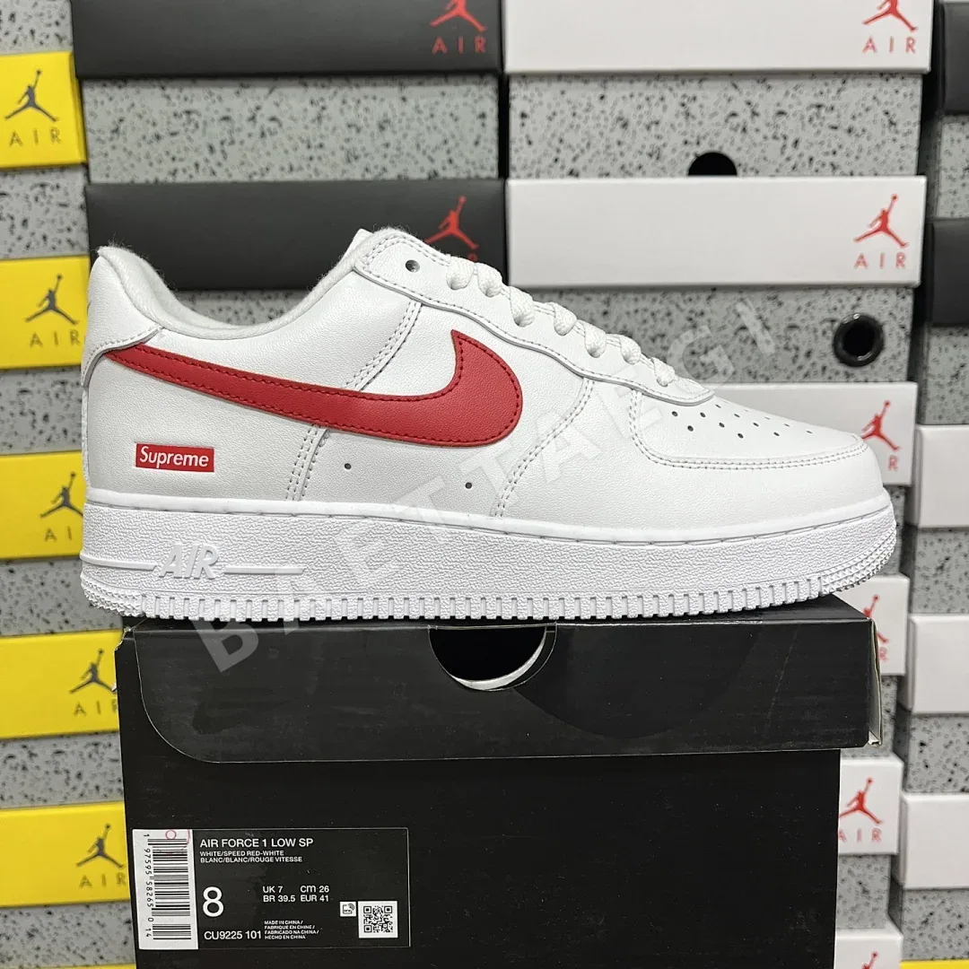 나이키 [G] 에어 포스 1 로우 화이트 레드 CU9225-101 201037 Nike Air Force 1 Low Supreme