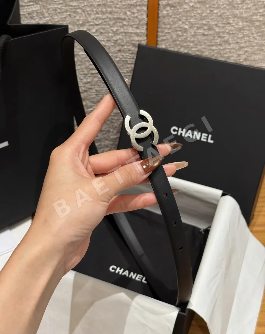 샤넬 슬림 양면 카프스킨 벨트 상세 이미지 3