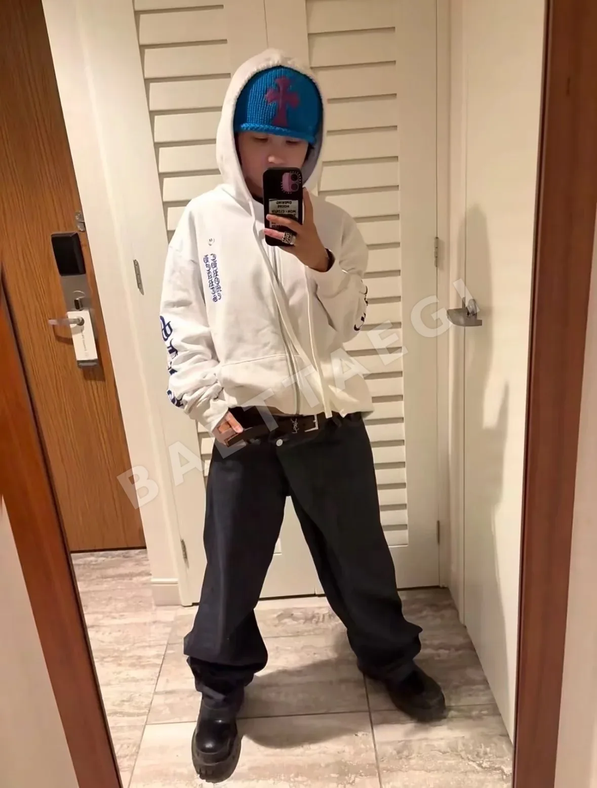 크롬하츠 카시미야 손뜨개 가죽 비니 상세 이미지 4