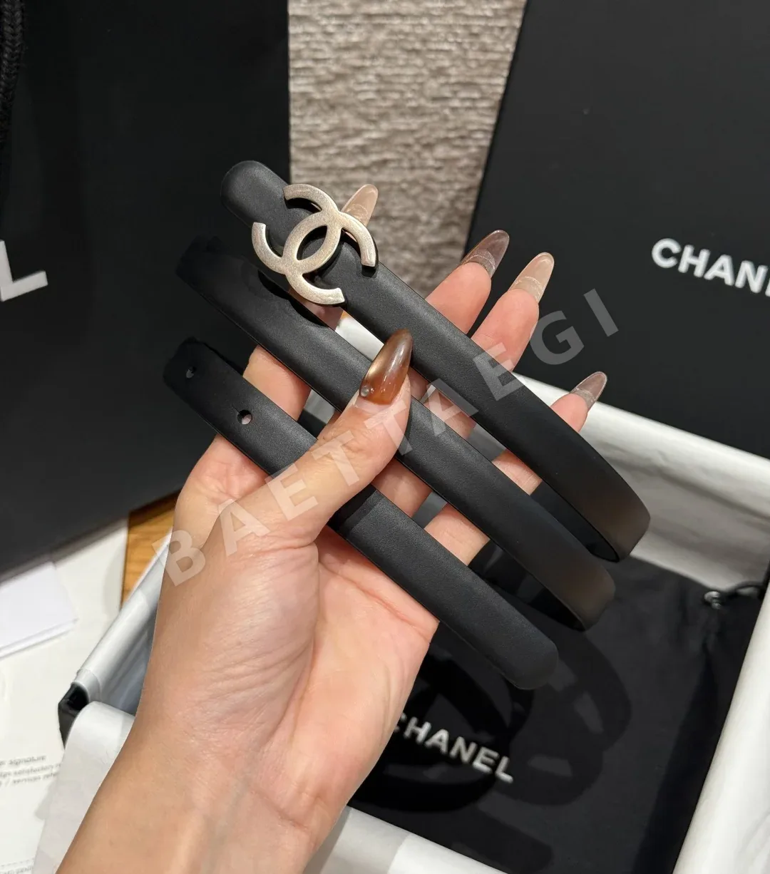 샤넬 슬림 양면 카프스킨 벨트 상세 이미지 2