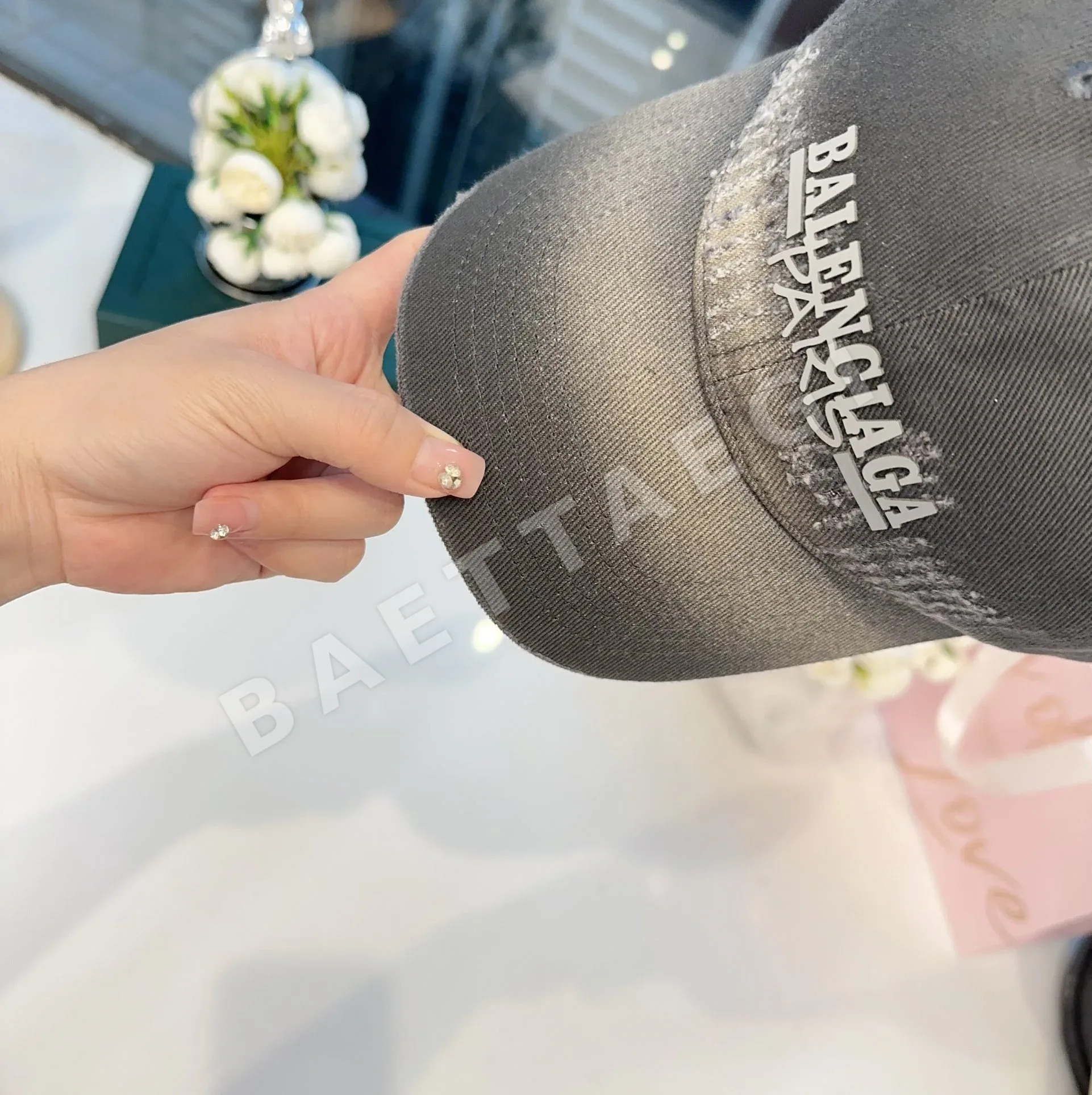 발렌시아가 타이다이 워시드 베이스볼 캡 상세 이미지 6