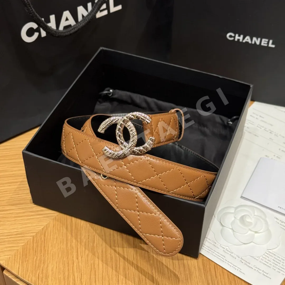 샤넬 더블 C 램스킨 벨트 173921