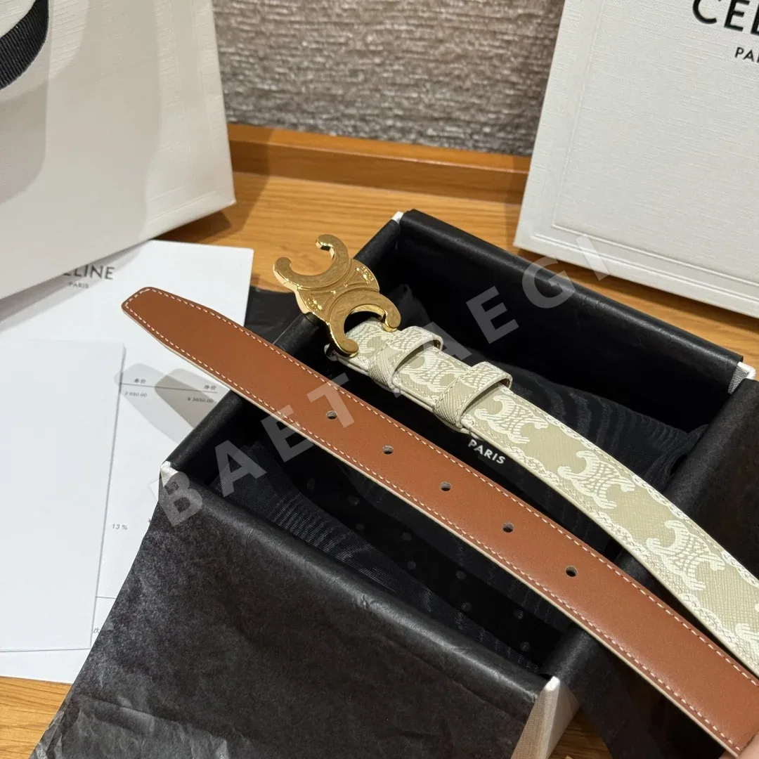 셀린느 트리옴프 양면 송아지가죽 벨트 상세 이미지 5
