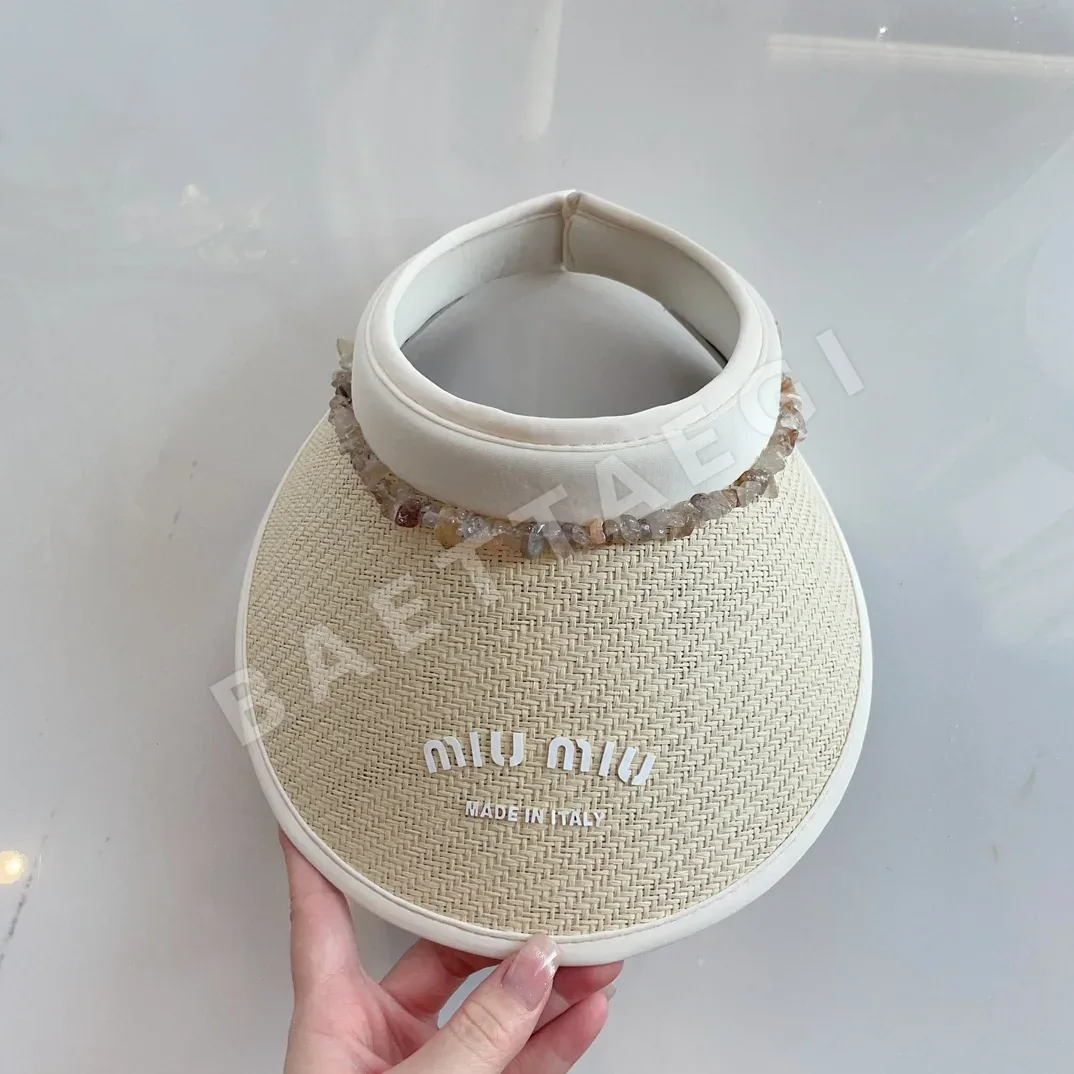 미우미우 PVC 패널 밀짚짜임 모자 상세 이미지 6