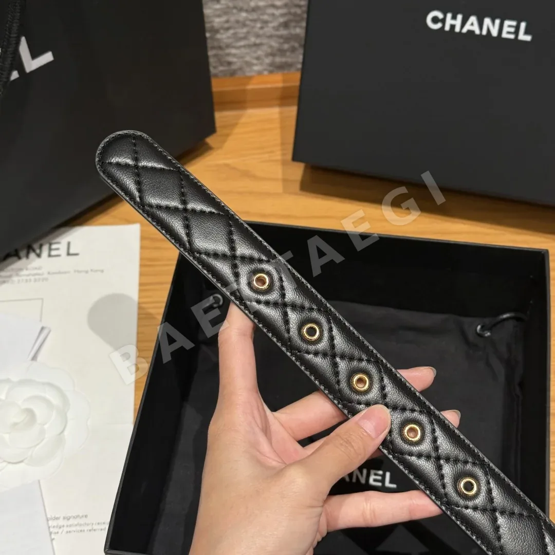 샤넬 램스킨 더블 C 메탈 로고 벨트 상세 이미지 7