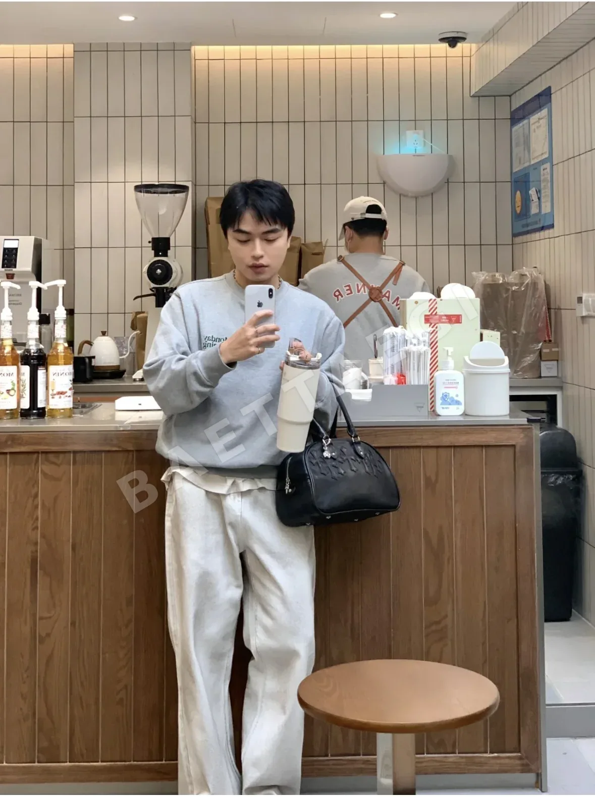 크롬하츠 짐 미디엄 블랙 볼링백 상세 이미지 9