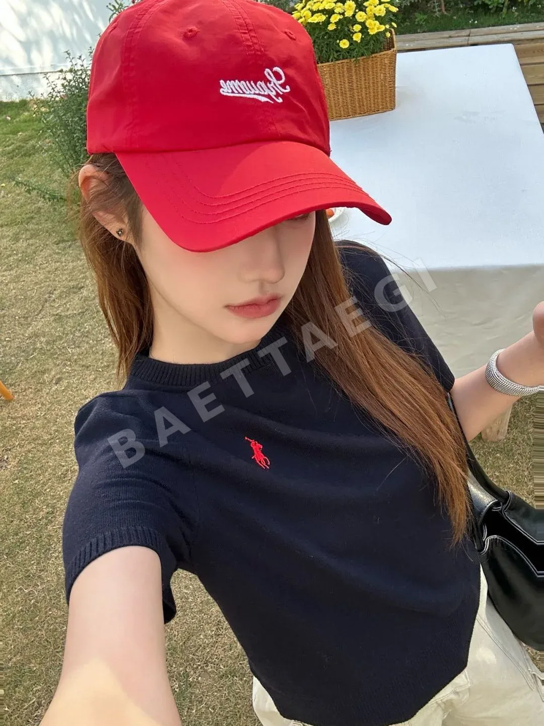 폴로 여성 니트 반팔 티셔츠 상세 이미지 5