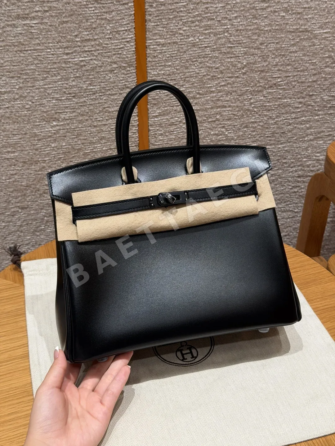에르메스 버킨 블랙 박스 레더 가방 25 cm 171287