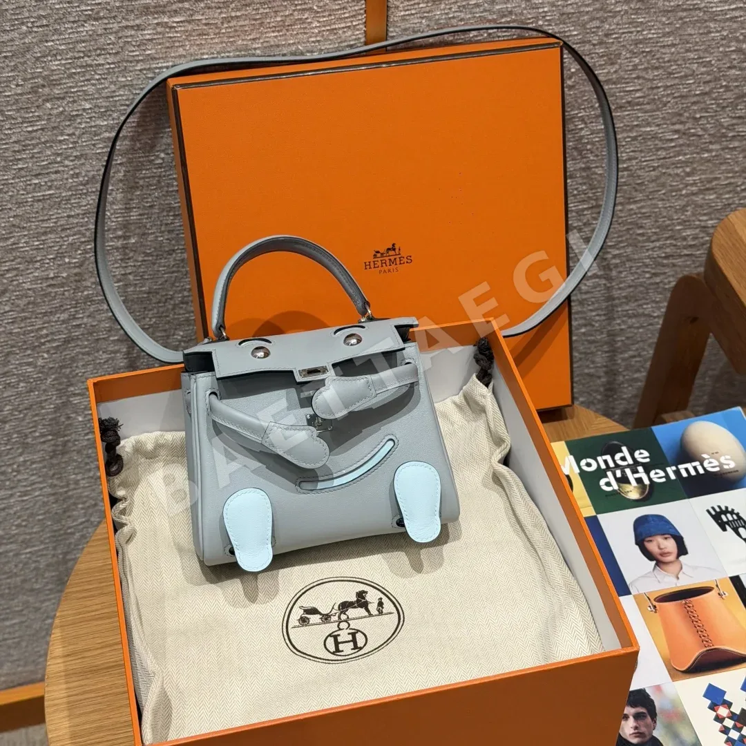 에르메스 켈리 돌백 글레이셔 블루 가죽 가방 18391