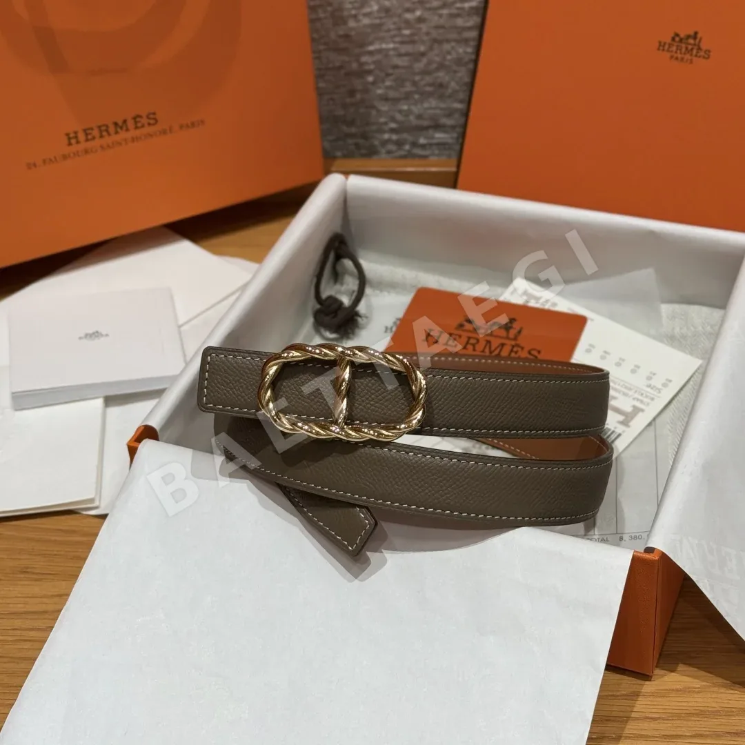 에르메스 마이용 토르소르드 양면 가죽 벨트 176193