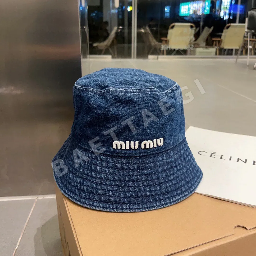 미우미우 데님 버킷 햇 모자 상세 이미지 6