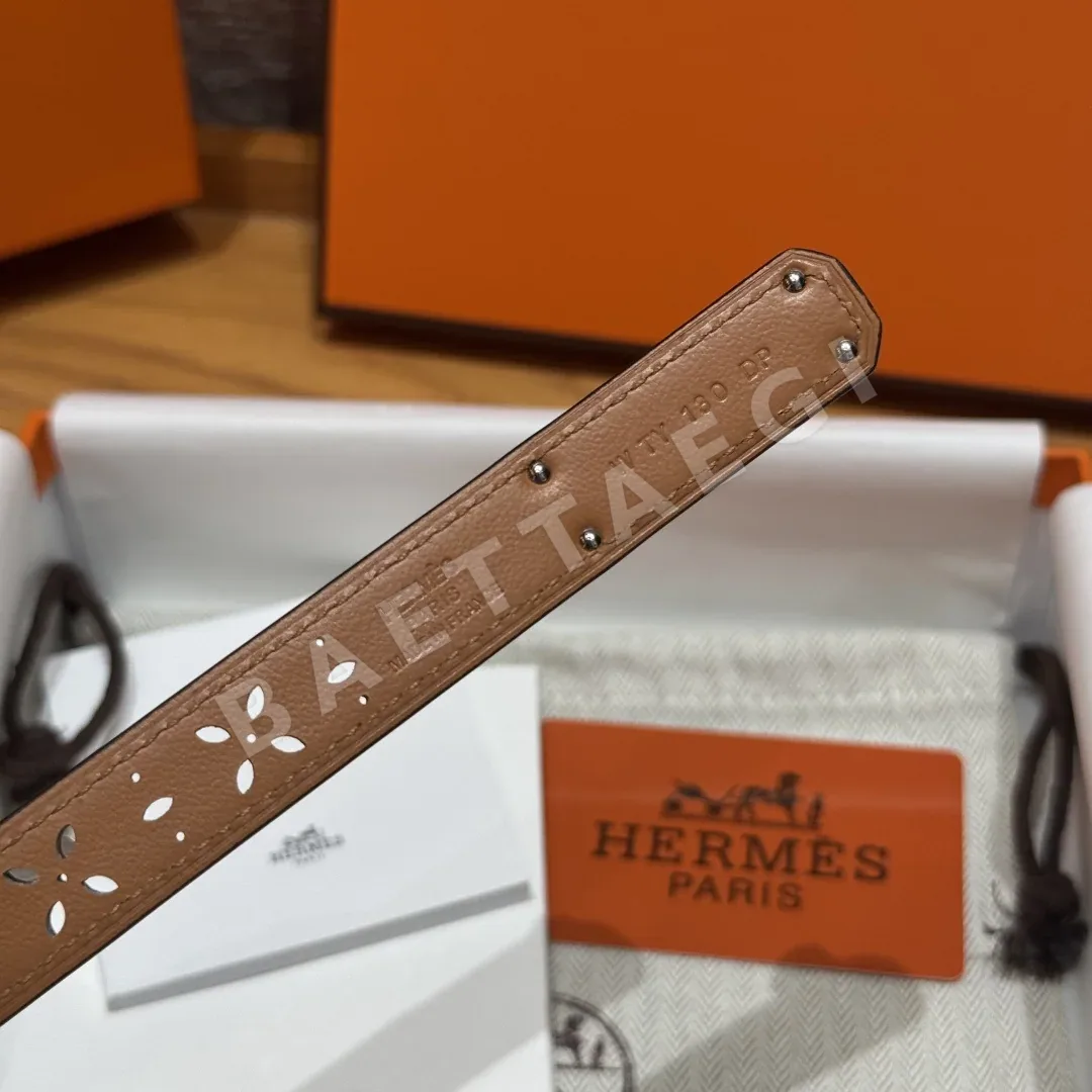 에르메스 켈리 버클 중공 18mm 가죽 벨트 상세 이미지 9