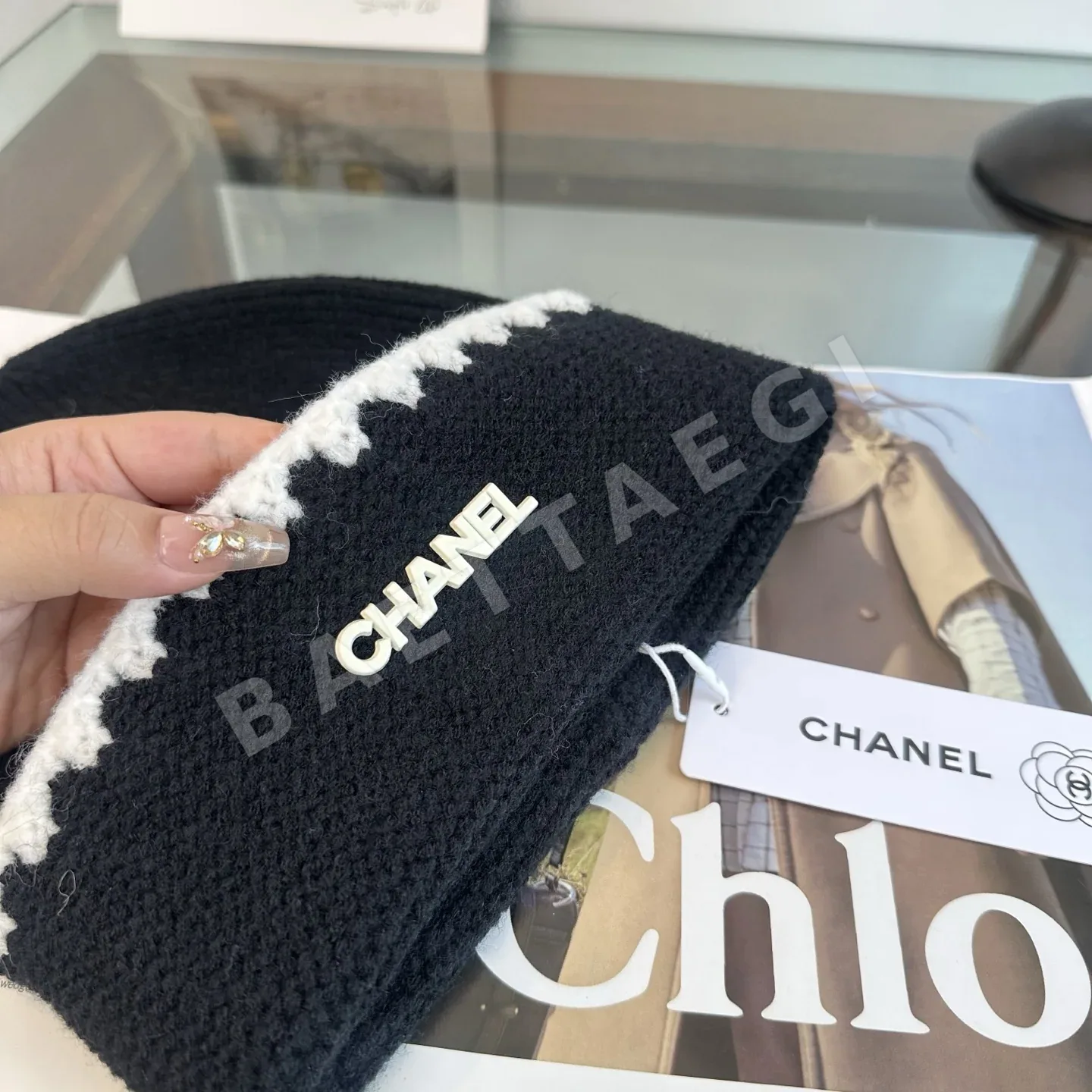 샤넬 니트 비니 모자 상세 이미지 6