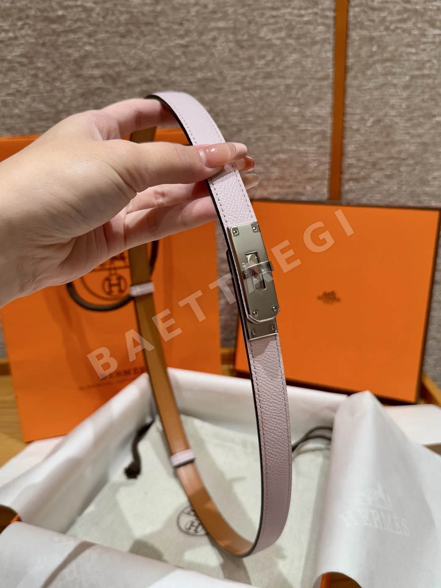 에르메스 켈리 18K 골드 버클 여성 벨트 상세 이미지 3