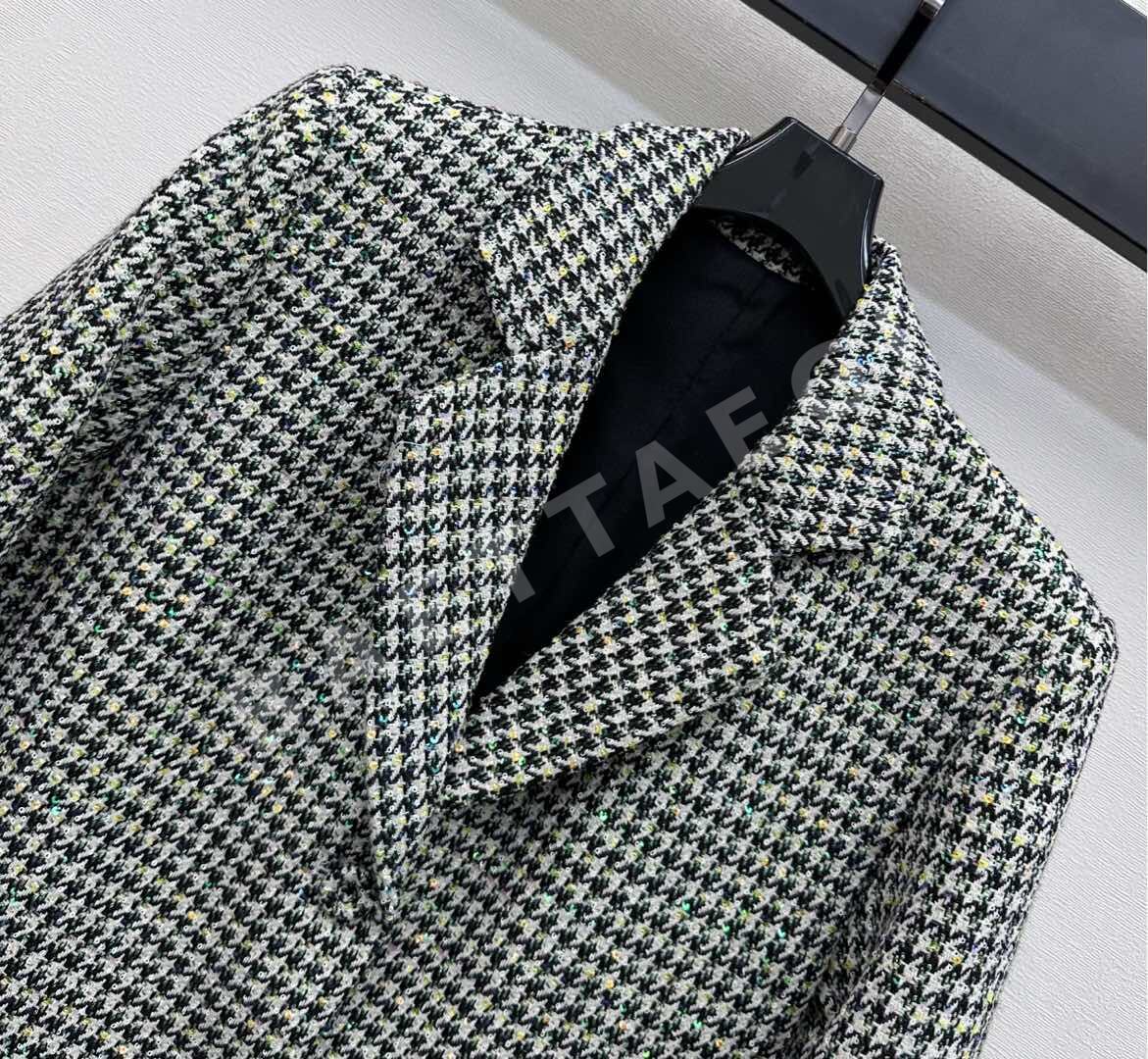 디올 하운드투스 패턴 울 자켓 상세 이미지 3