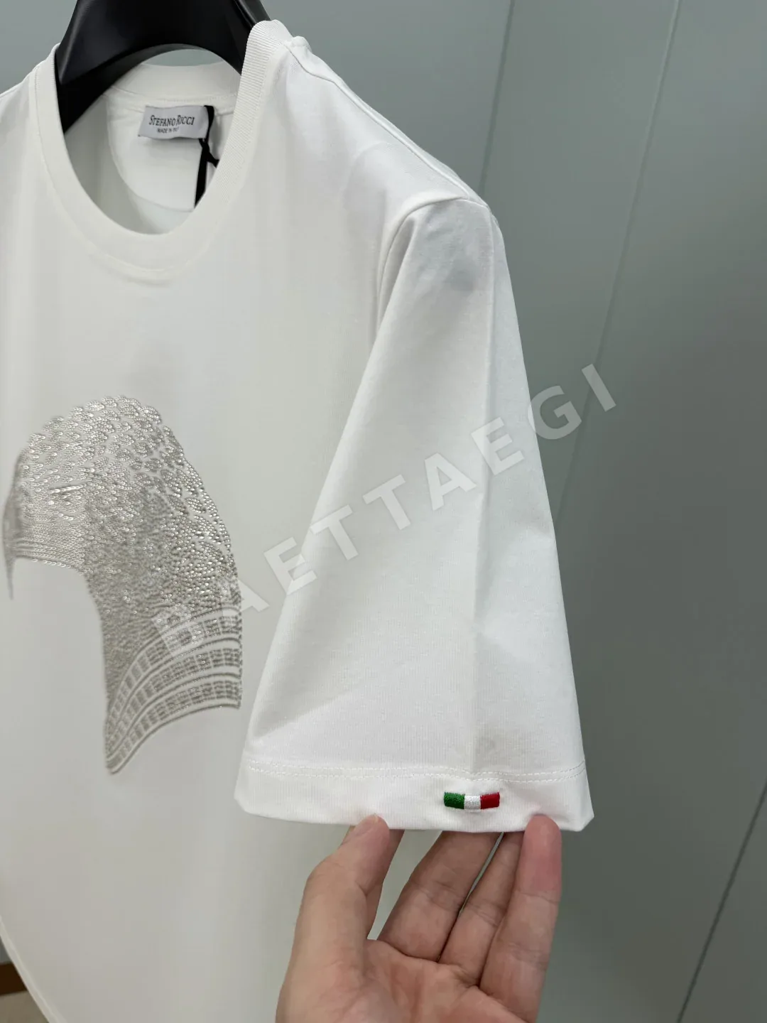 스테파노리치 크리스털 이글 장식 남성 반팔 티셔츠 상세 이미지 5