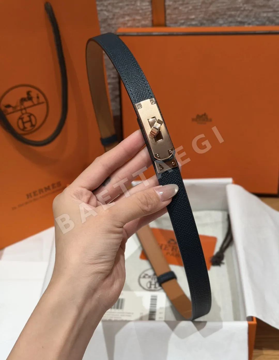 에르메스 팔라듐 버클 헌터 가죽 벨트 상세 이미지 5