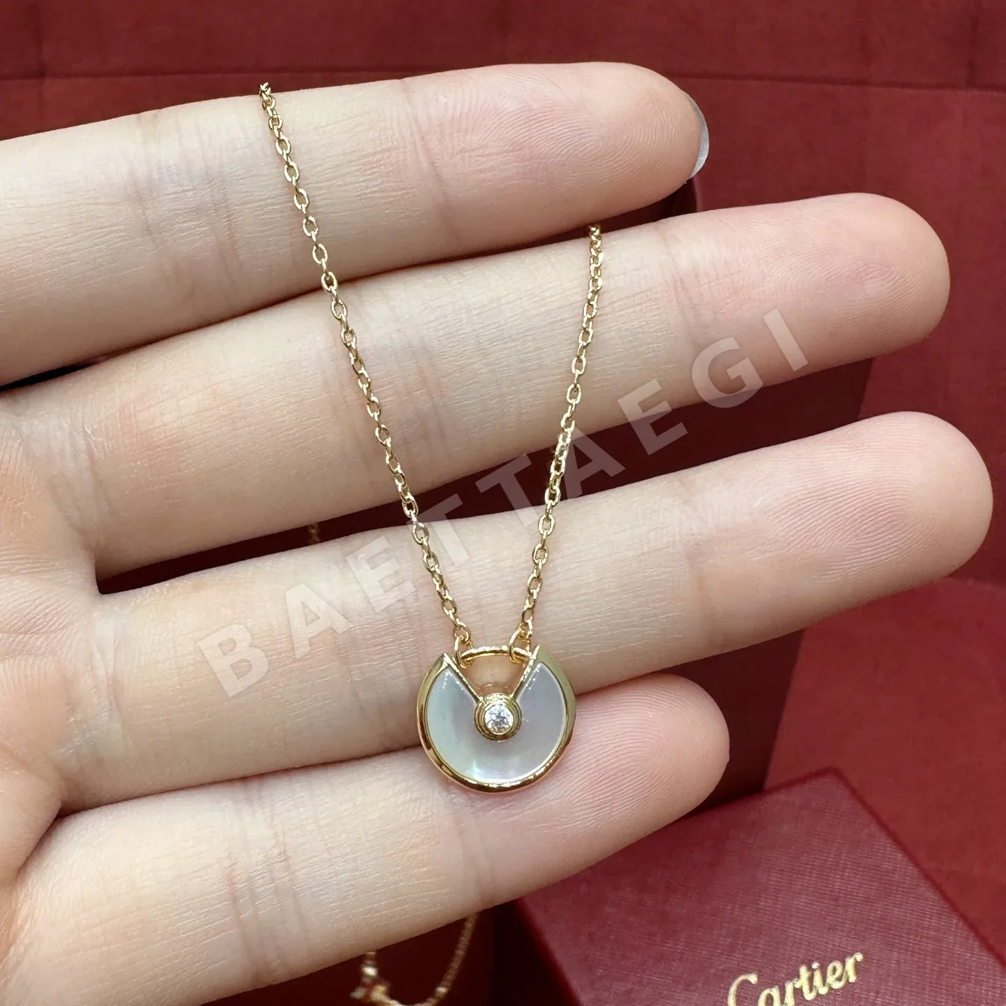 까르띠에 아뮬레 진주 다이아몬드 목걸이 178378