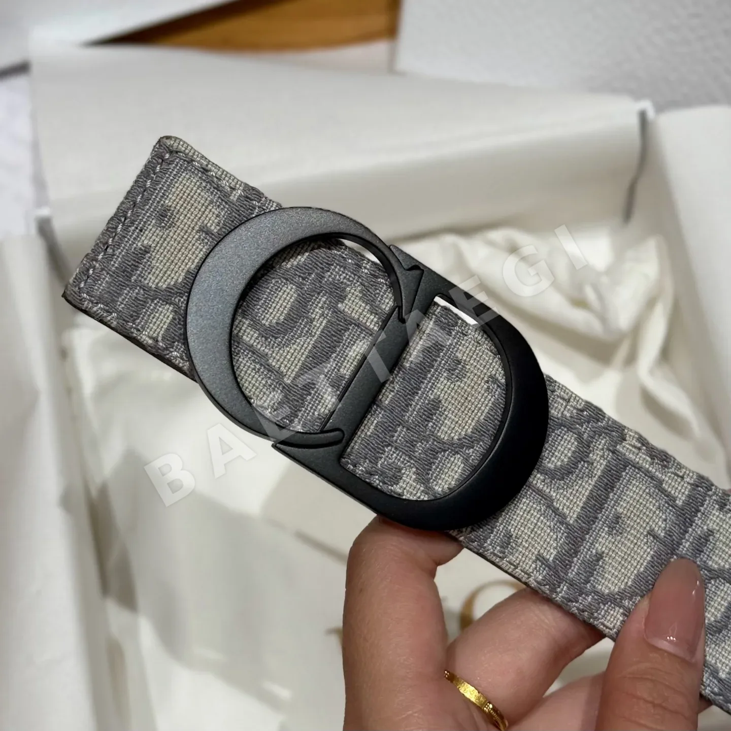 디올 CD 로고 양면 가죽 벨트 상세 이미지 2