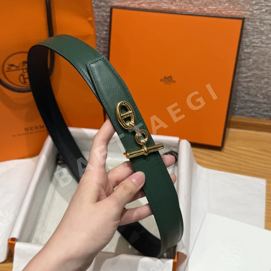 에르메스 셰뉴 당크르 링크 양면 가죽 벨트 상세 이미지 4