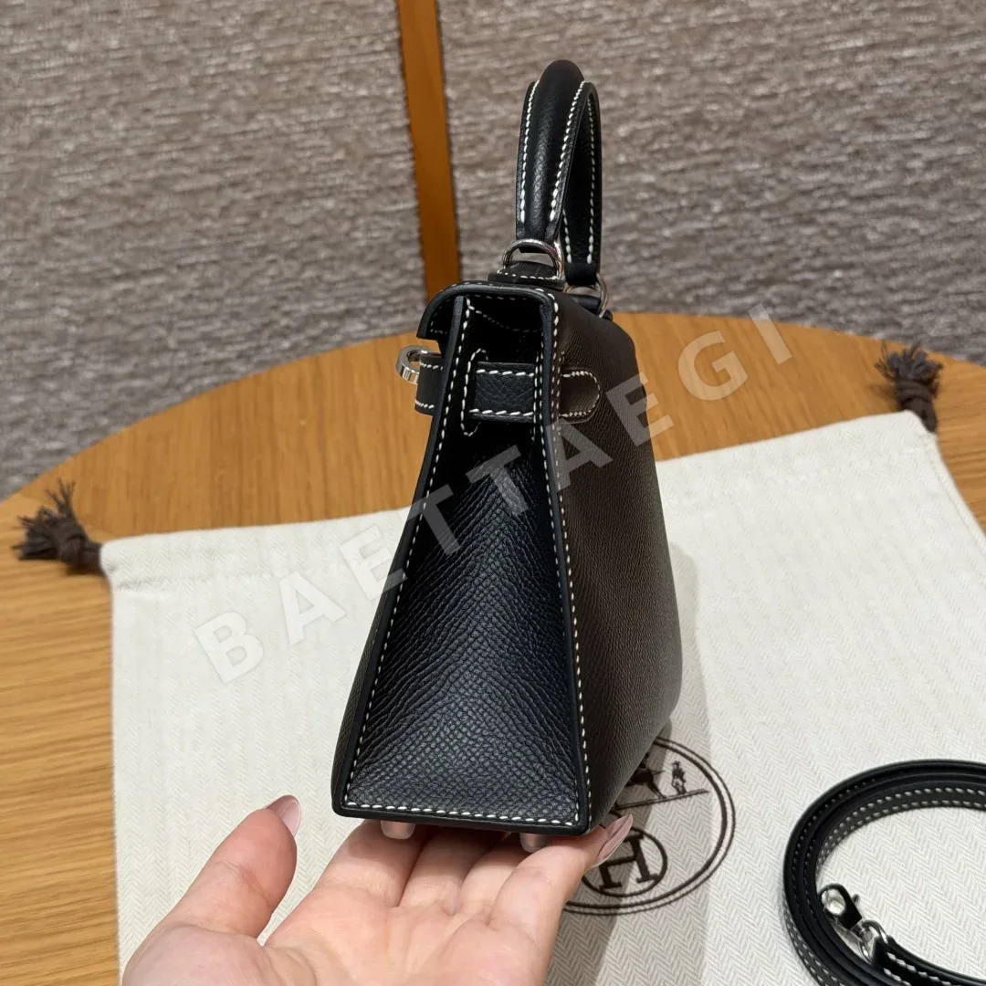 에르메스 켈리 미니 2 실버 금장 가방 상세 이미지 4