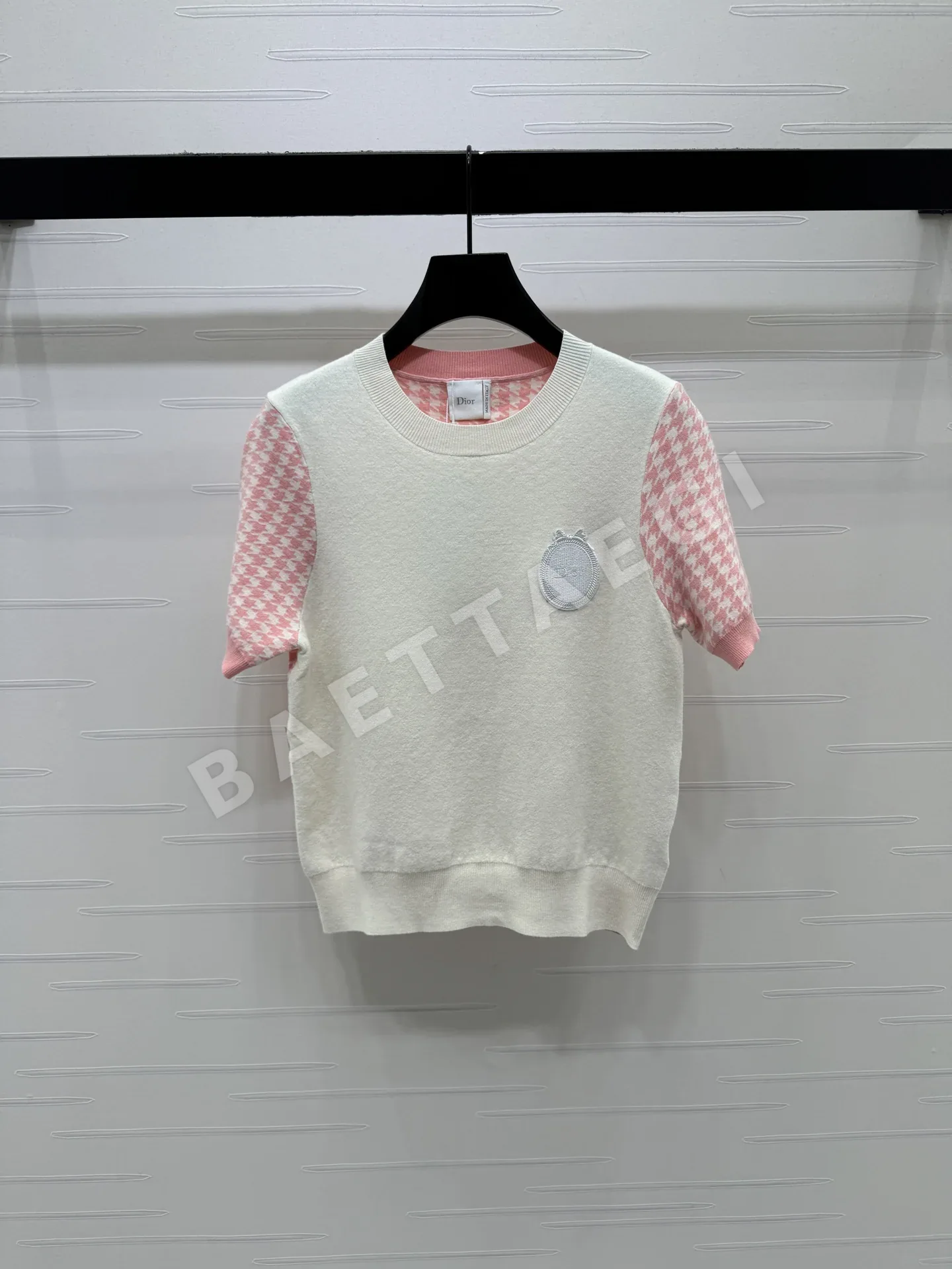 디올 하운드투스 패치워크 니트 반팔 탑 54382