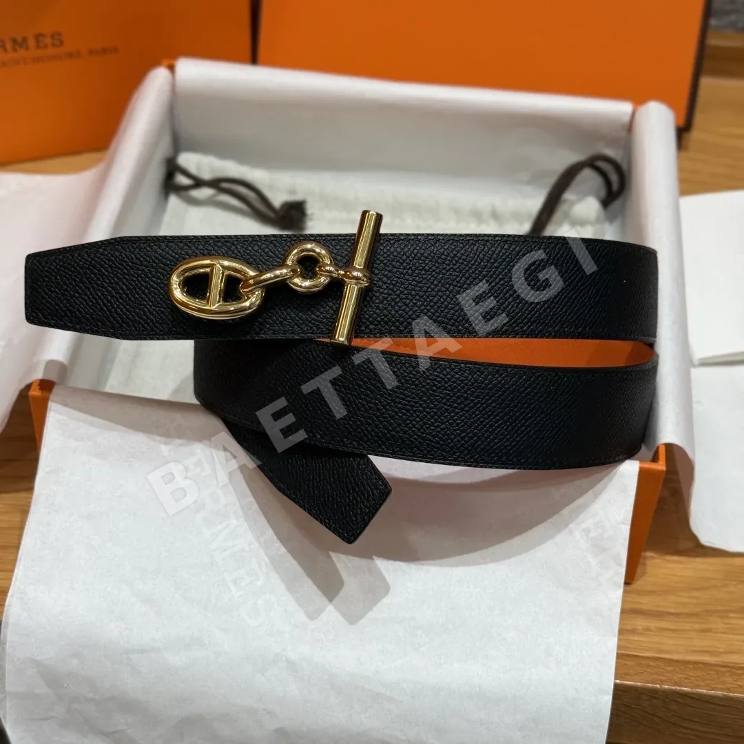 에르메스 셰느당크르 링크 버클 양면 가죽 벨트 상세 이미지 2