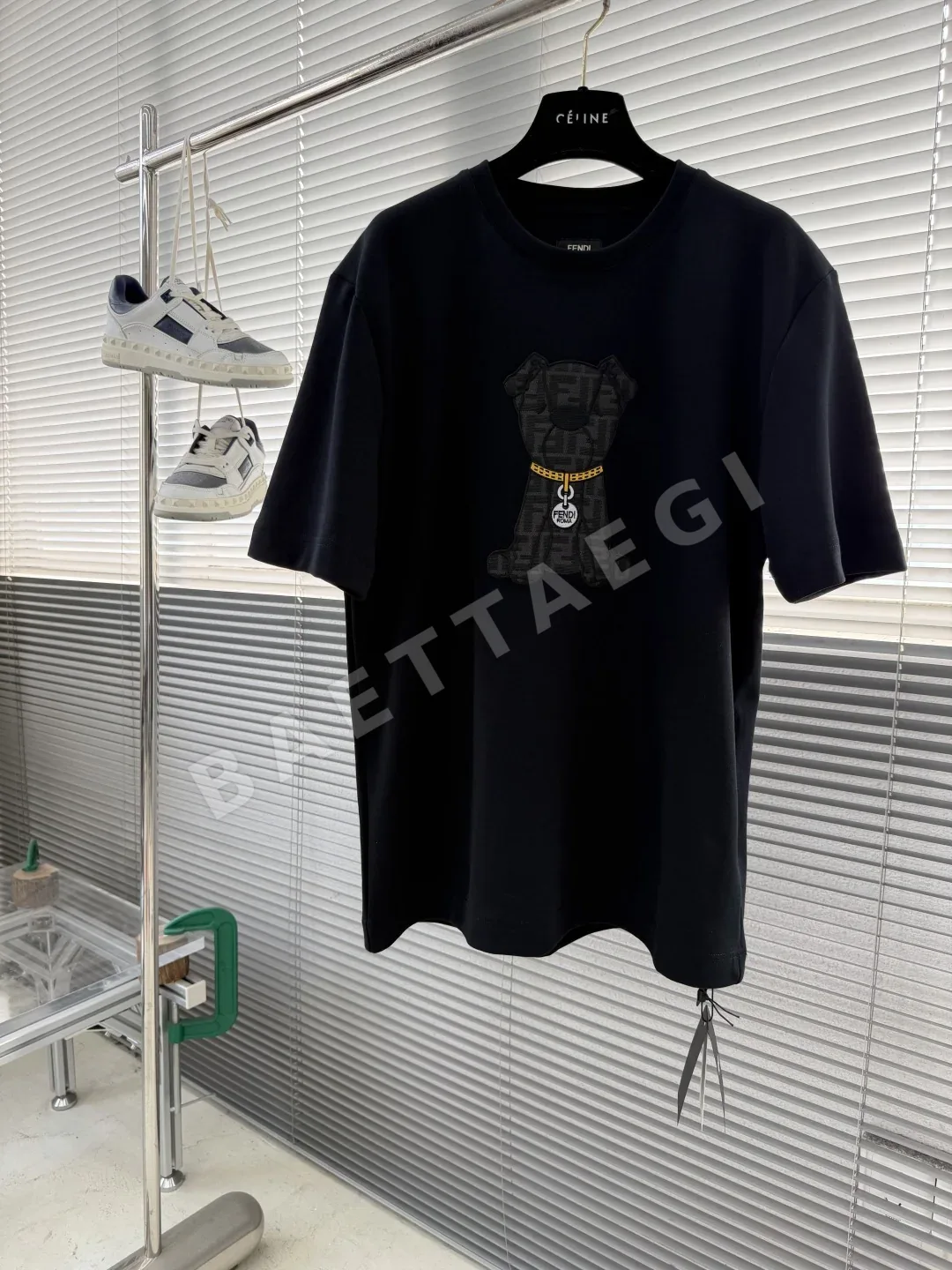 펜디 반려견 자수 양면 코튼 남성 반팔 티셔츠 49729