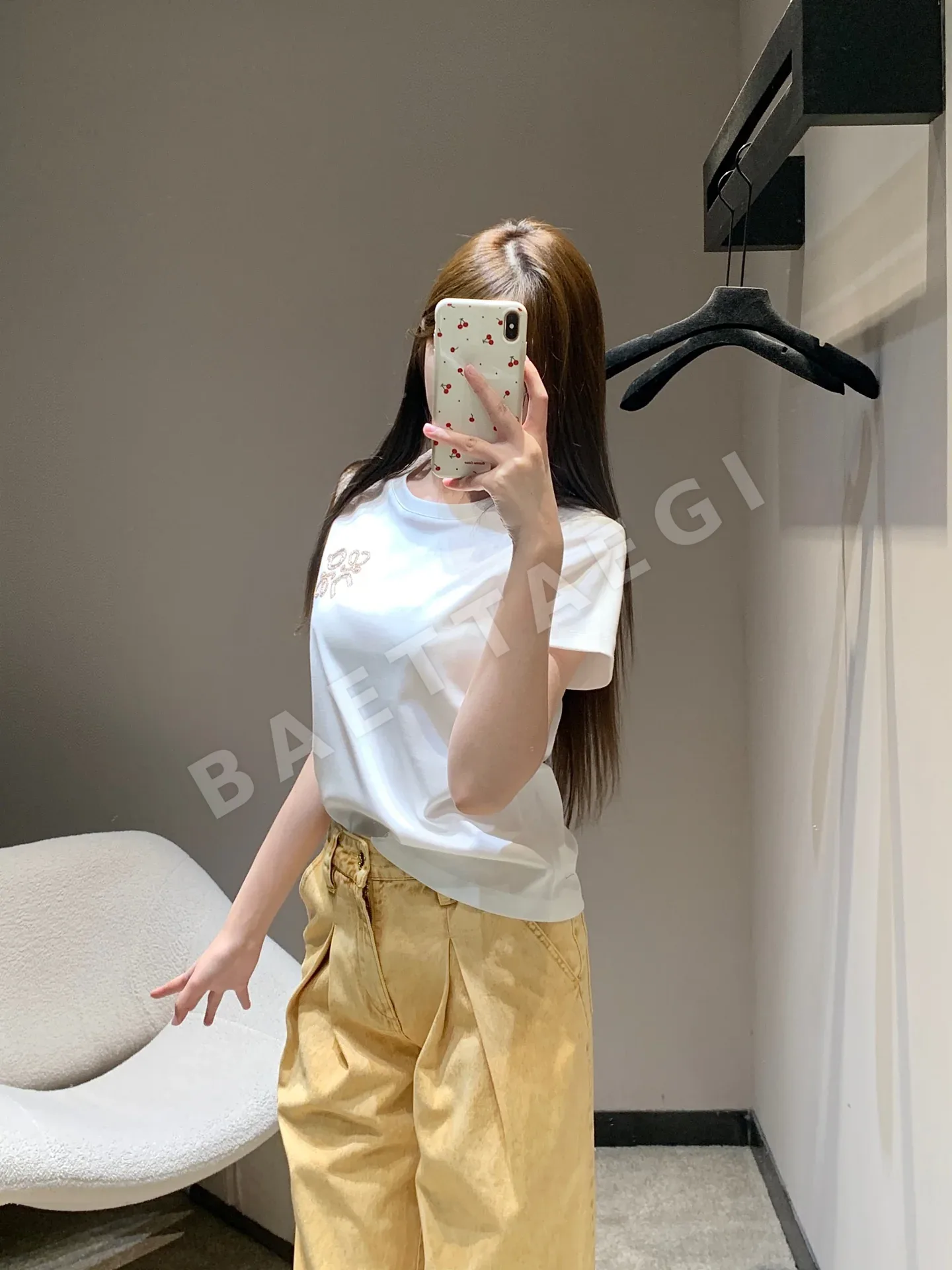 로에베 자수 크루넥 반팔 티셔츠 상세 이미지 7