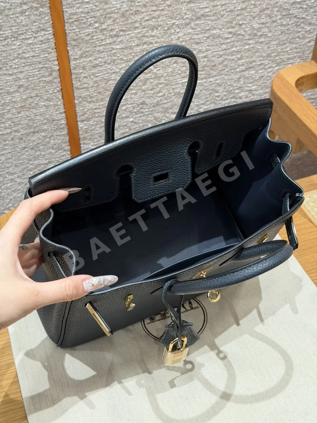 에르메스 버킨 25 더스티 그레이 토고 가죽 가방 상세 이미지 6