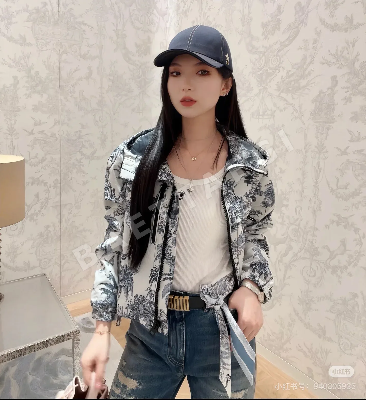 디올 자카드 방풍 숏 자켓 상세 이미지 3