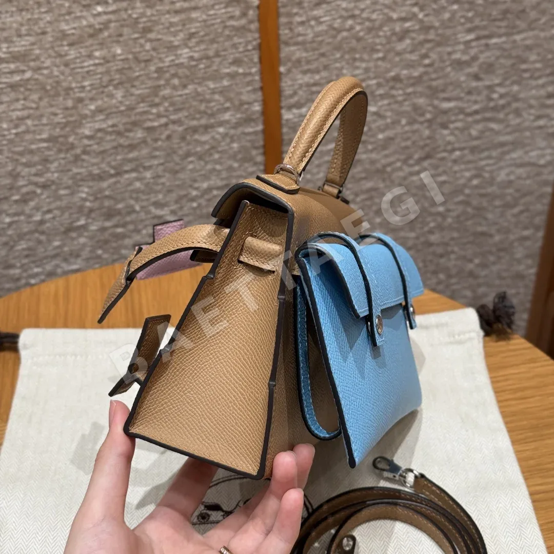 에르메스 켈리돌백 가방 밀크티 실버 하드웨어 상세 이미지 3