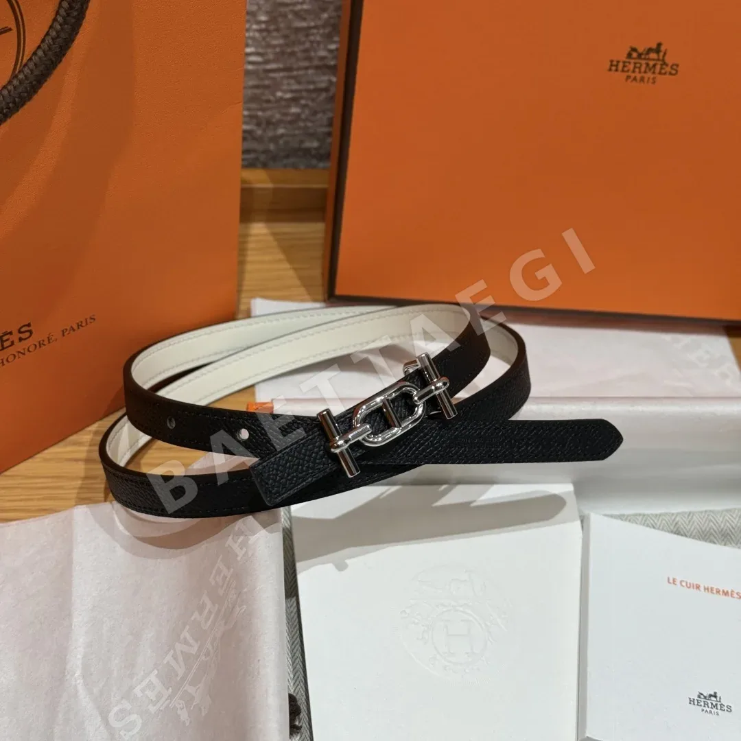 에르메스 슬림 양면 가죽 벨트 175802