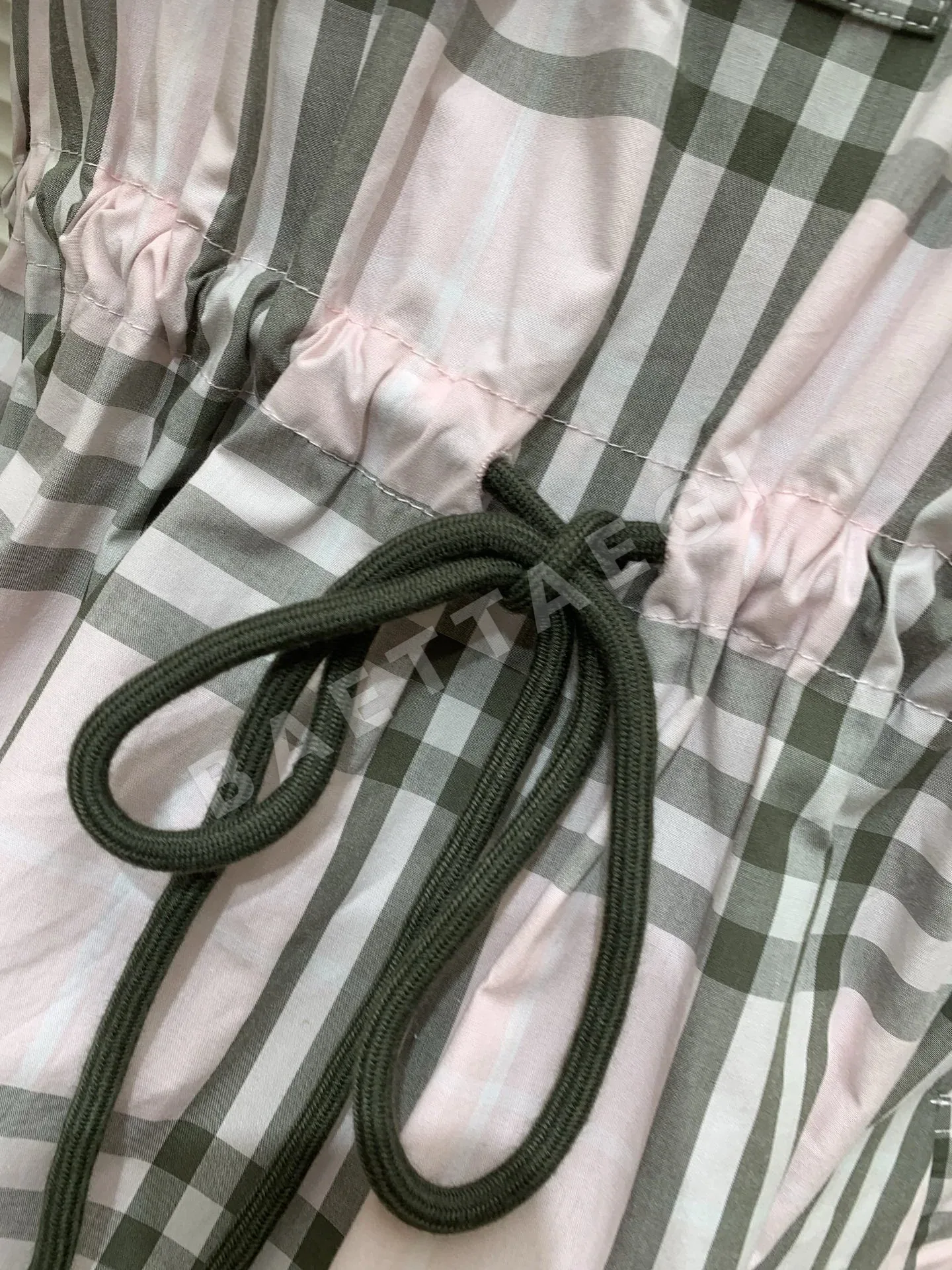 버버리 체크 카라 반소매 벨트 원피스 상세 이미지 8