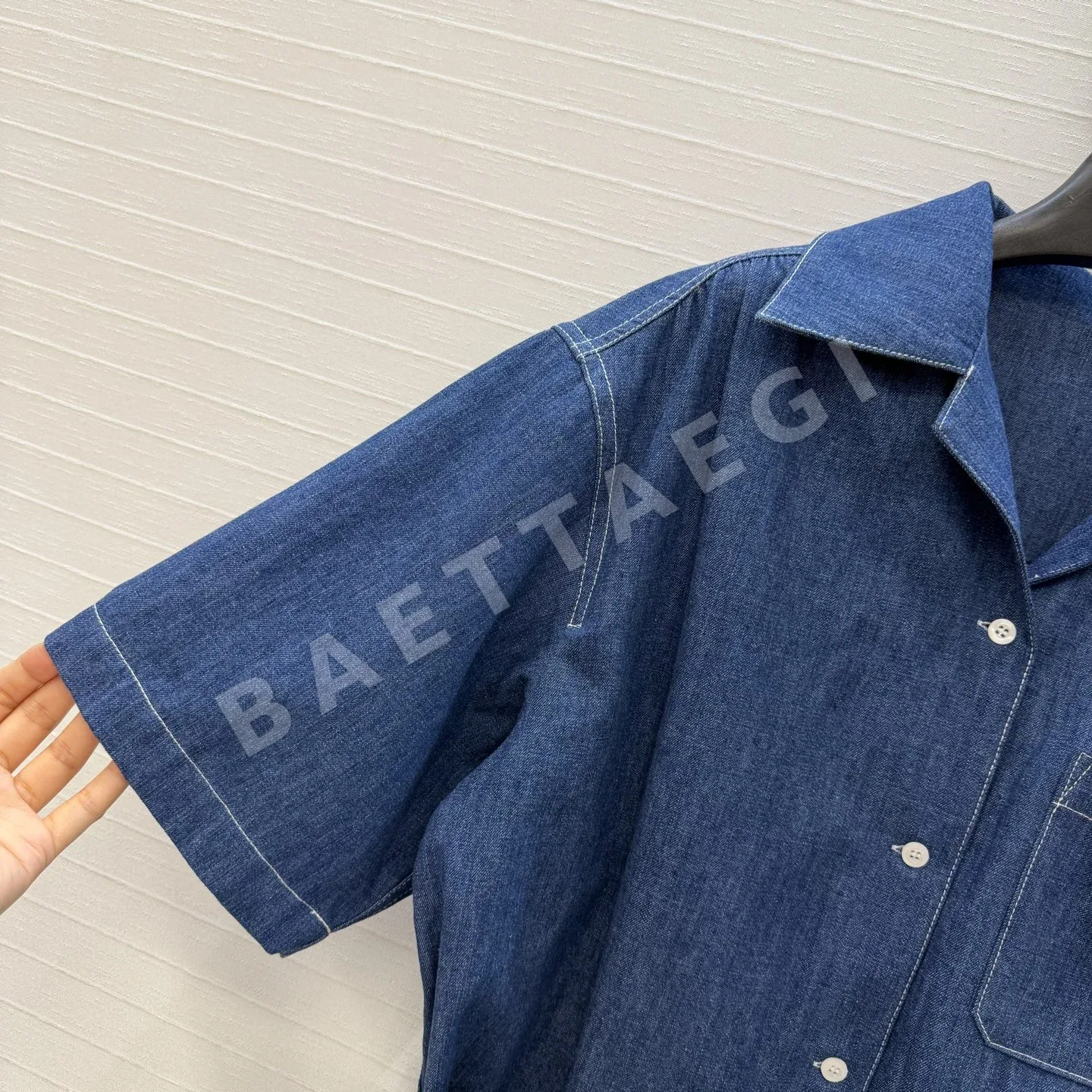 프라다 데님 반팔 카라 점프수트 원피스 상세 이미지 3