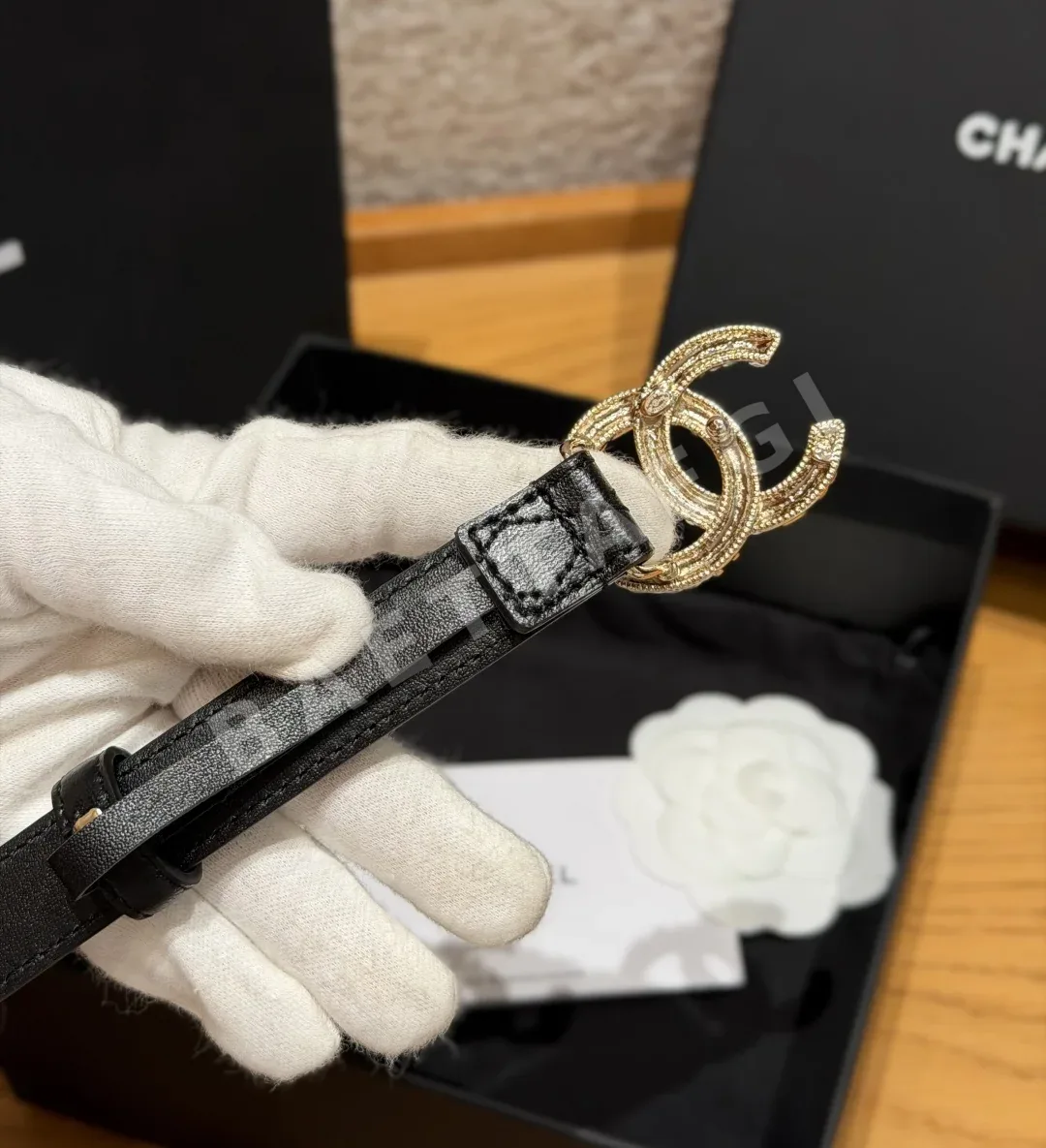샤넬 퀼팅 램스킨 벨트 20mm 상세 이미지 4
