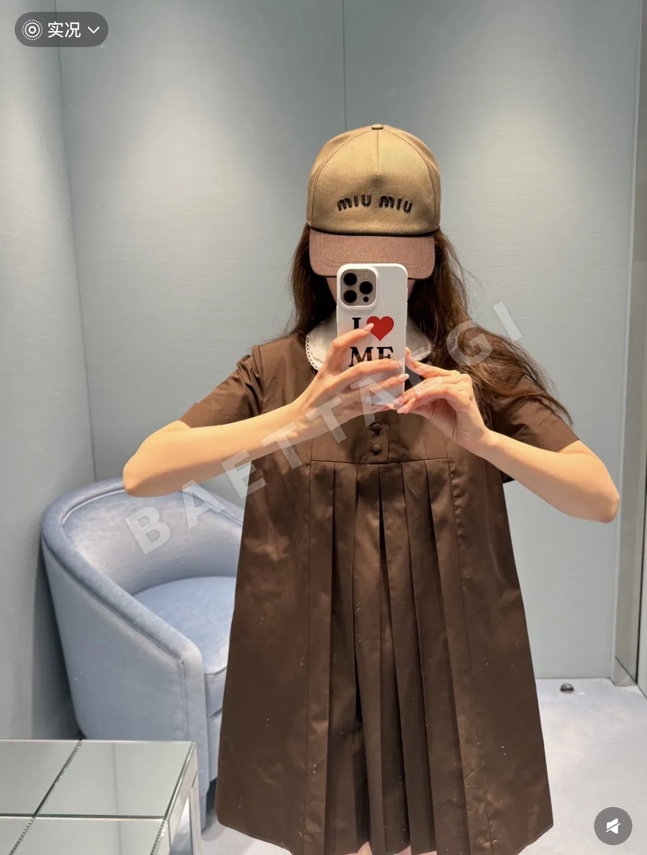 미우미우 피터팬 카라 레이스 A라인 원피스 상세 이미지 8