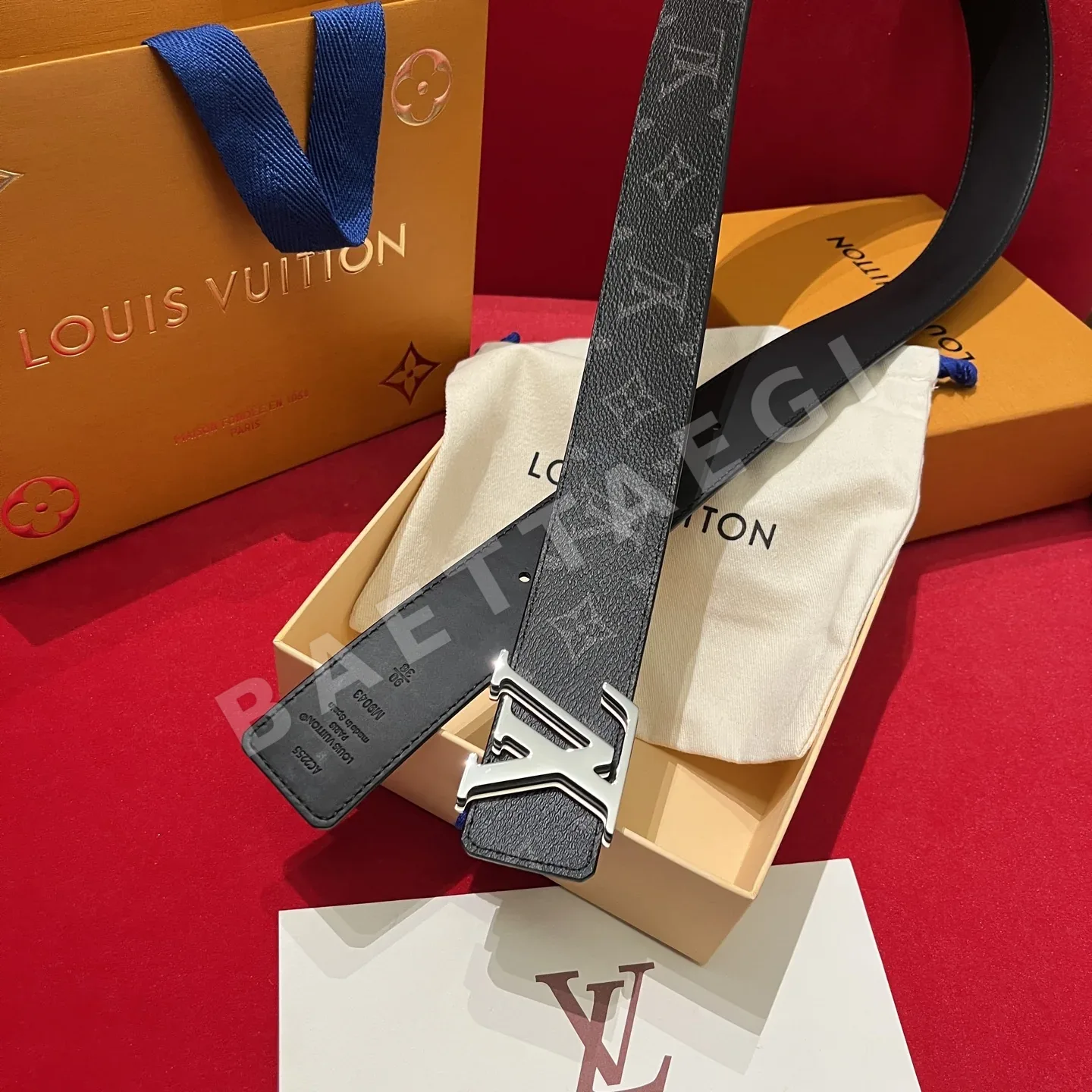 루이비통 LV 옵틱 버클 캔버스 벨트 상세 이미지 4