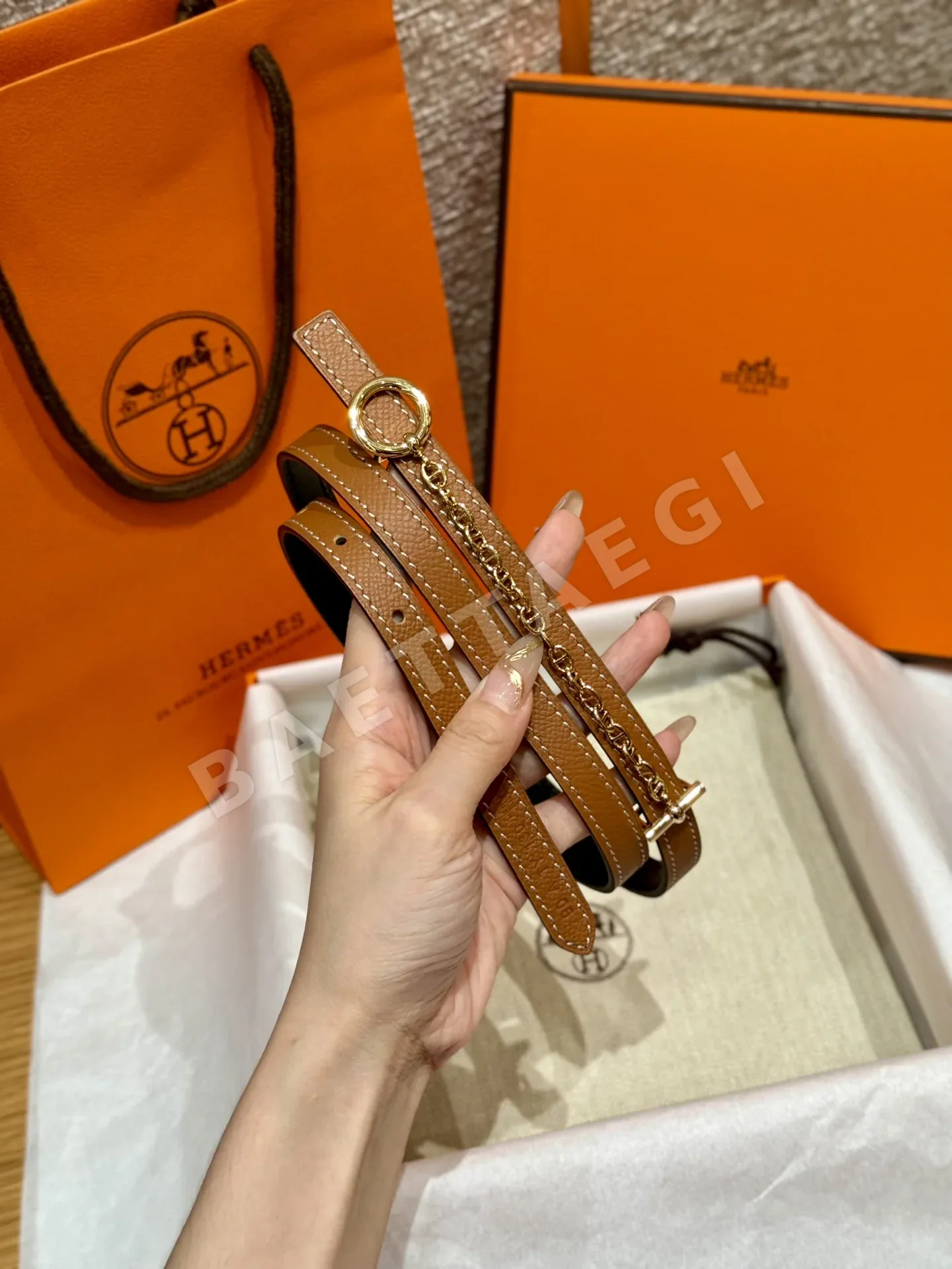 에르메스 팔라듐 도금 보석 장식 슬라이드 벨트 상세 이미지 7