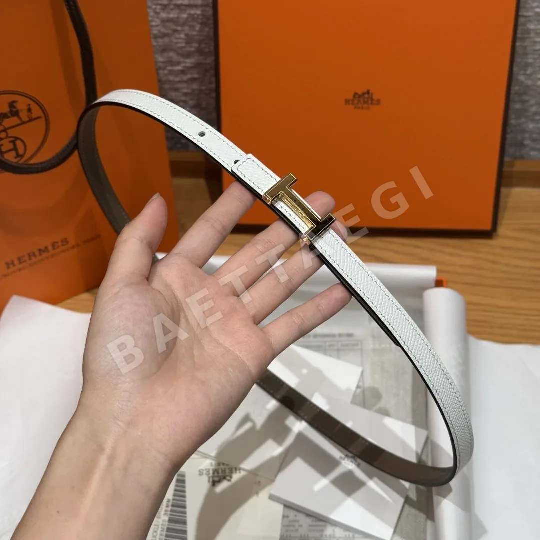 에르메스 미니 H 버클 양면 가죽 벨트 상세 이미지 4