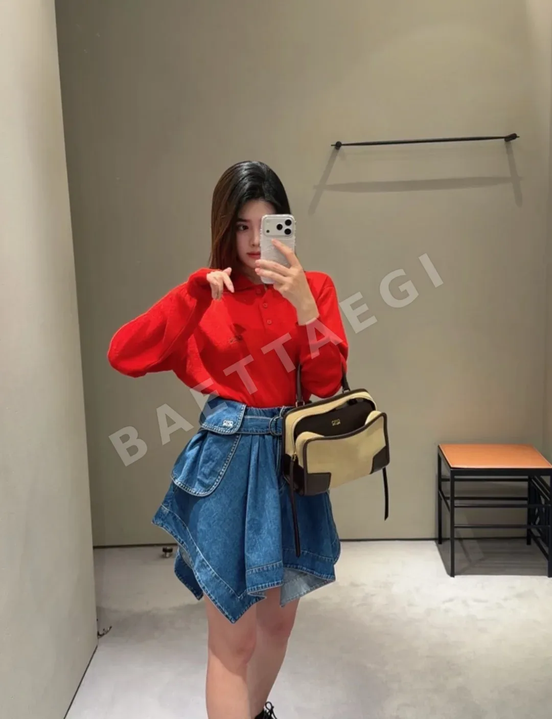 로에베 자수 포켓 데님 스커트 상세 이미지 8