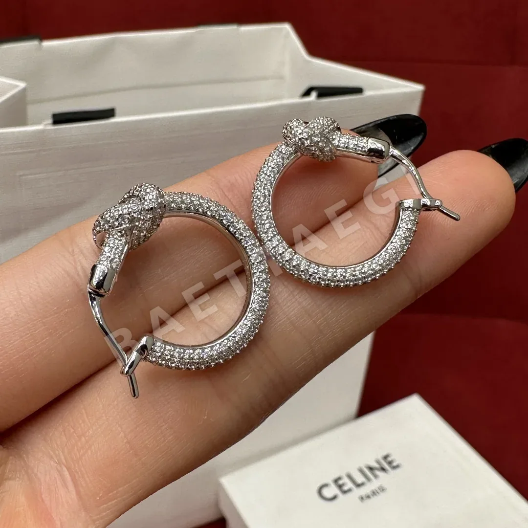 셀린느 노트 스파클 다이아몬드 후프 귀걸이 178326