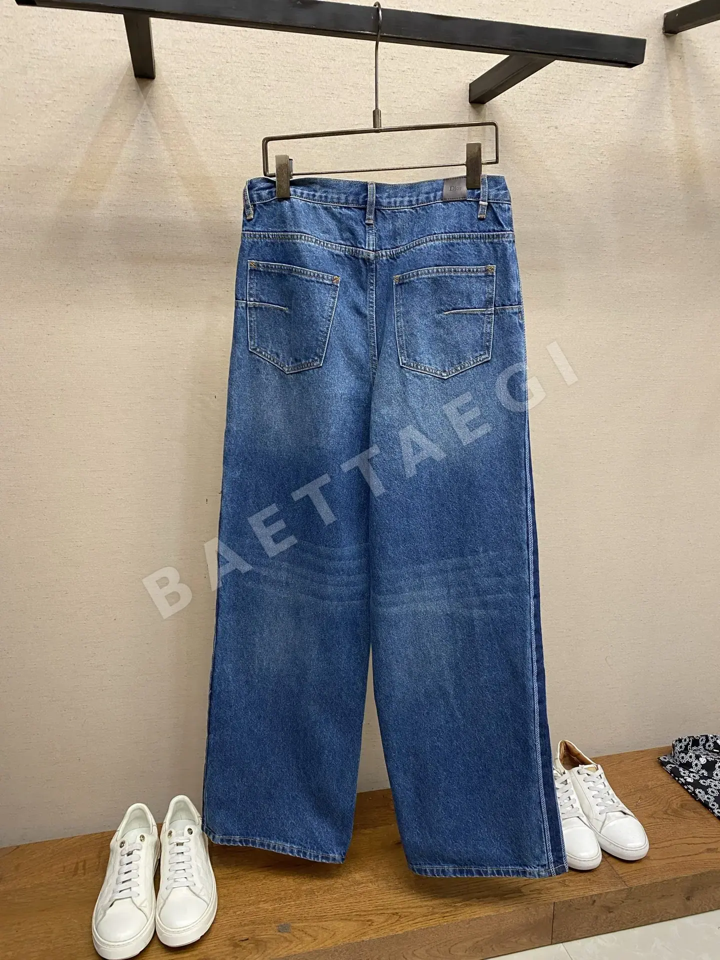 디올 와이드 레그 인디고 데님 바지 상세 이미지 2
