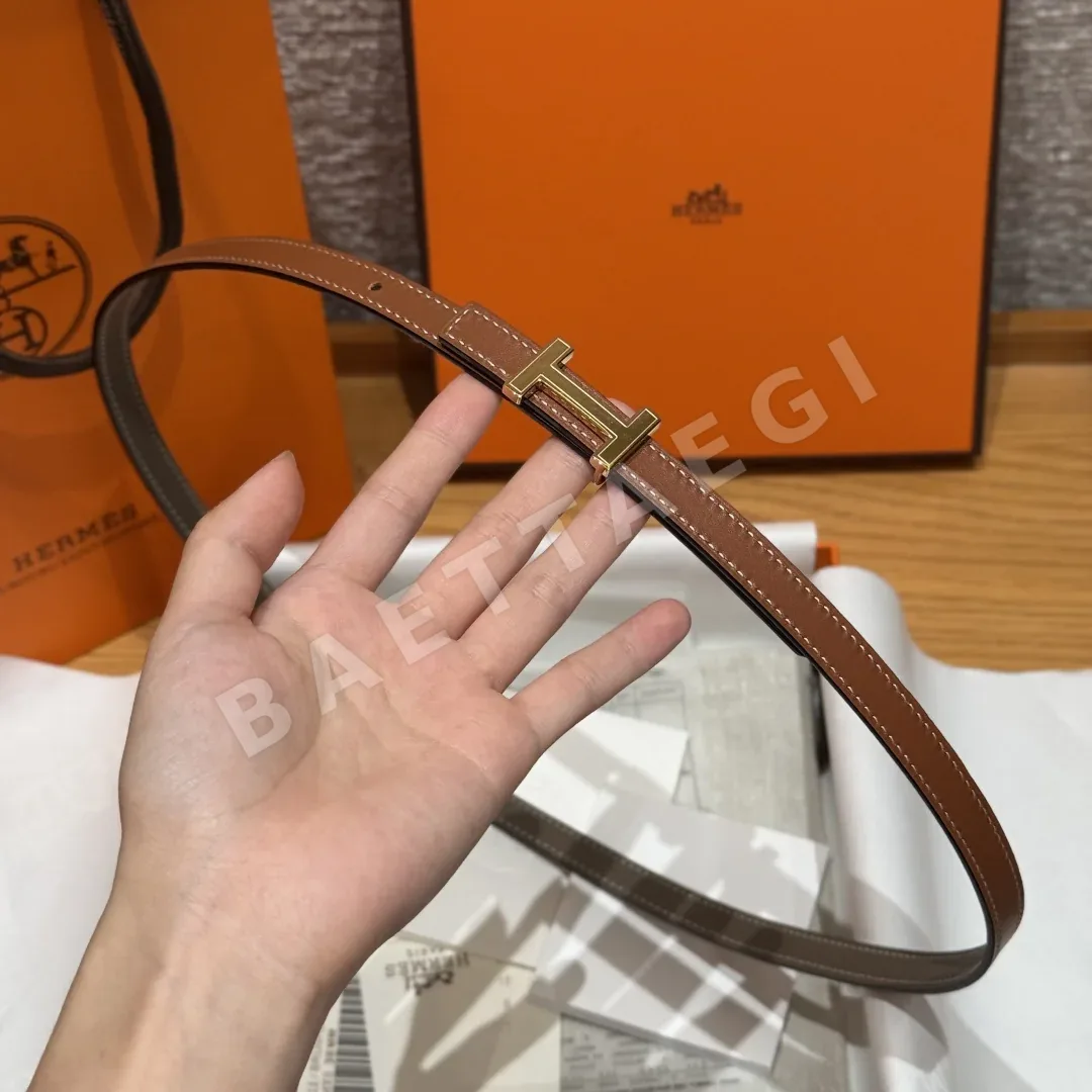 에르메스 미니 H 버클 양면 가죽 벨트 상세 이미지 3
