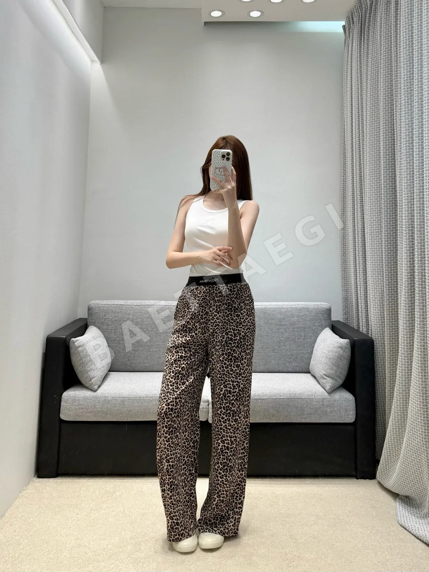 생로랑 레오파드 와이드 팬츠 상세 이미지 2