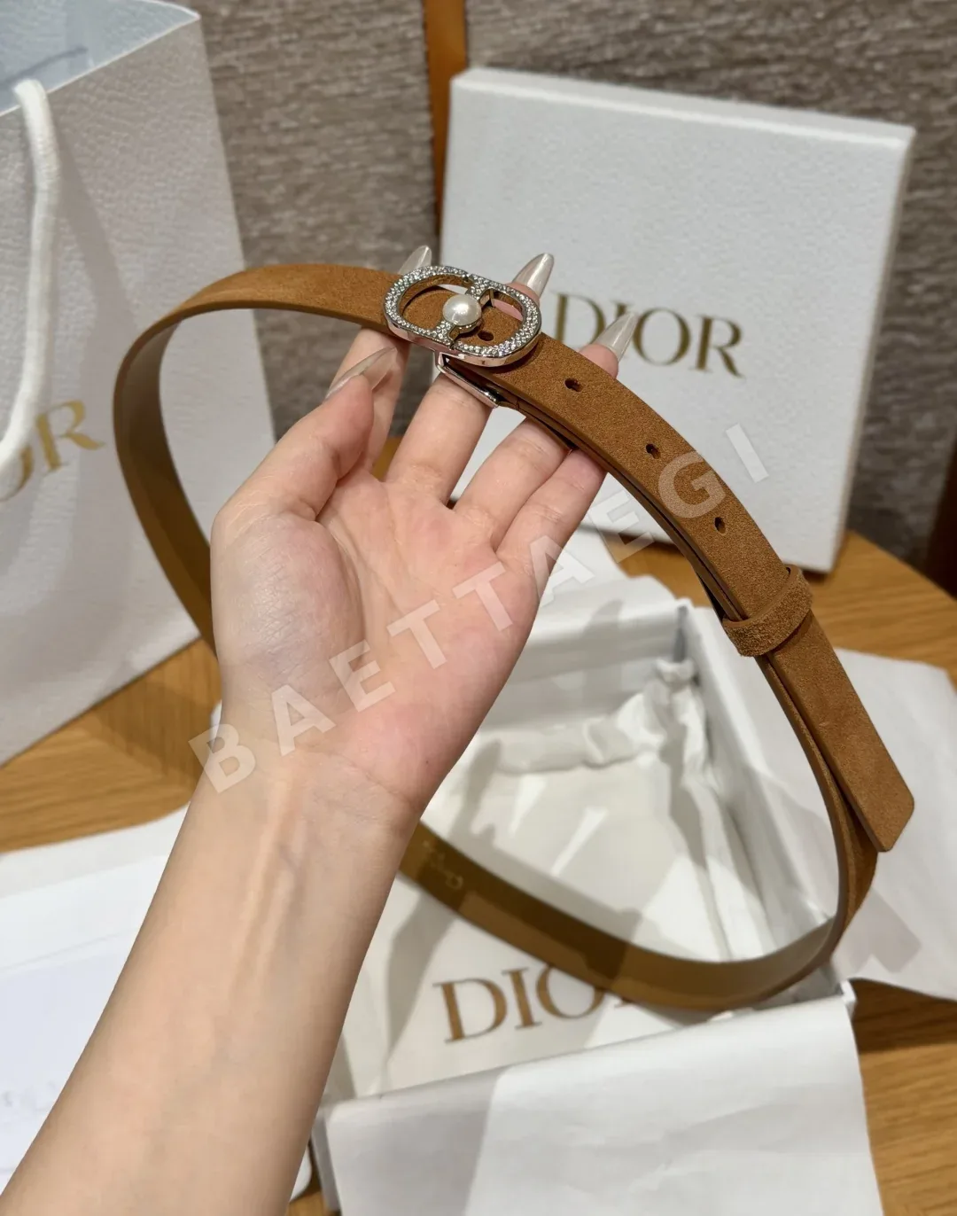 디올 디종 30 몽테뉴 스웨이드 벨트 상세 이미지 4