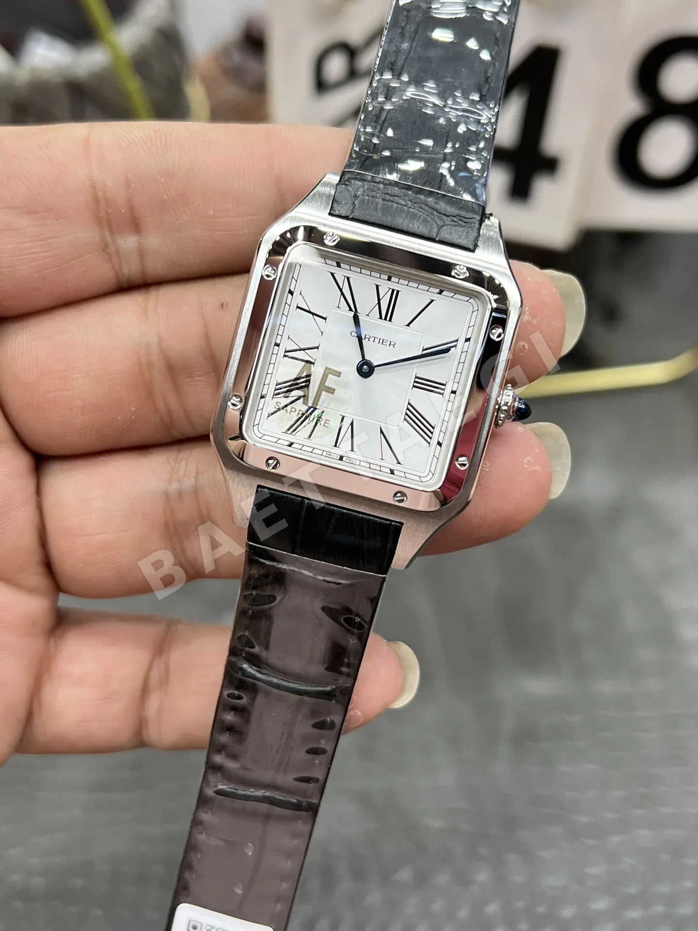 까르띠에 산토스 AF공장 론다 쿼츠 무브먼트 미디움 레플리카 42578 Cartier 상세 이미지 3