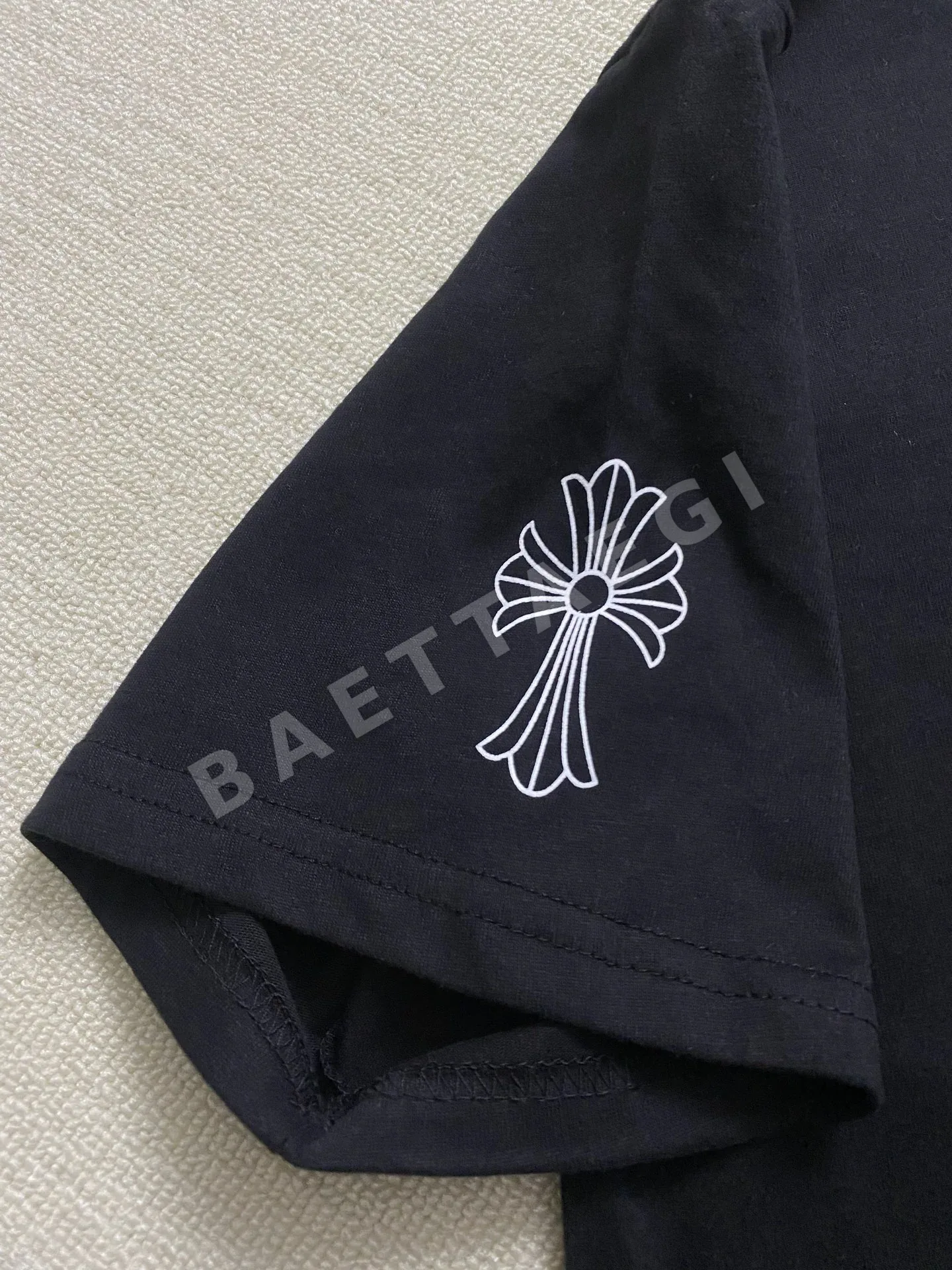 크롬하츠 블랙 크로스 팬텀 반팔 셔츠 상세 이미지 3