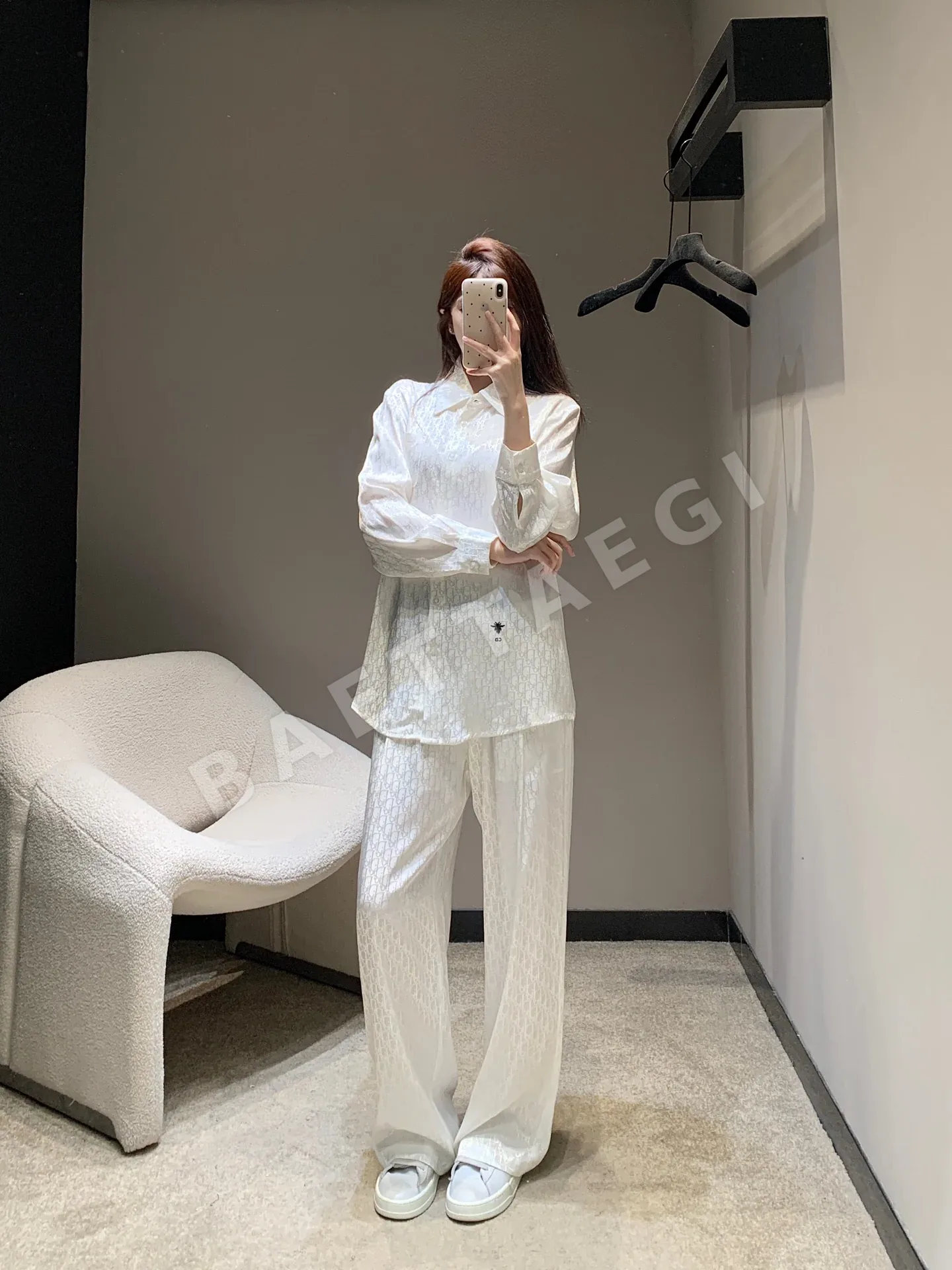 디올 레터 프린트 레이온 자카드 셔츠 팬츠 세트 상세 이미지 4